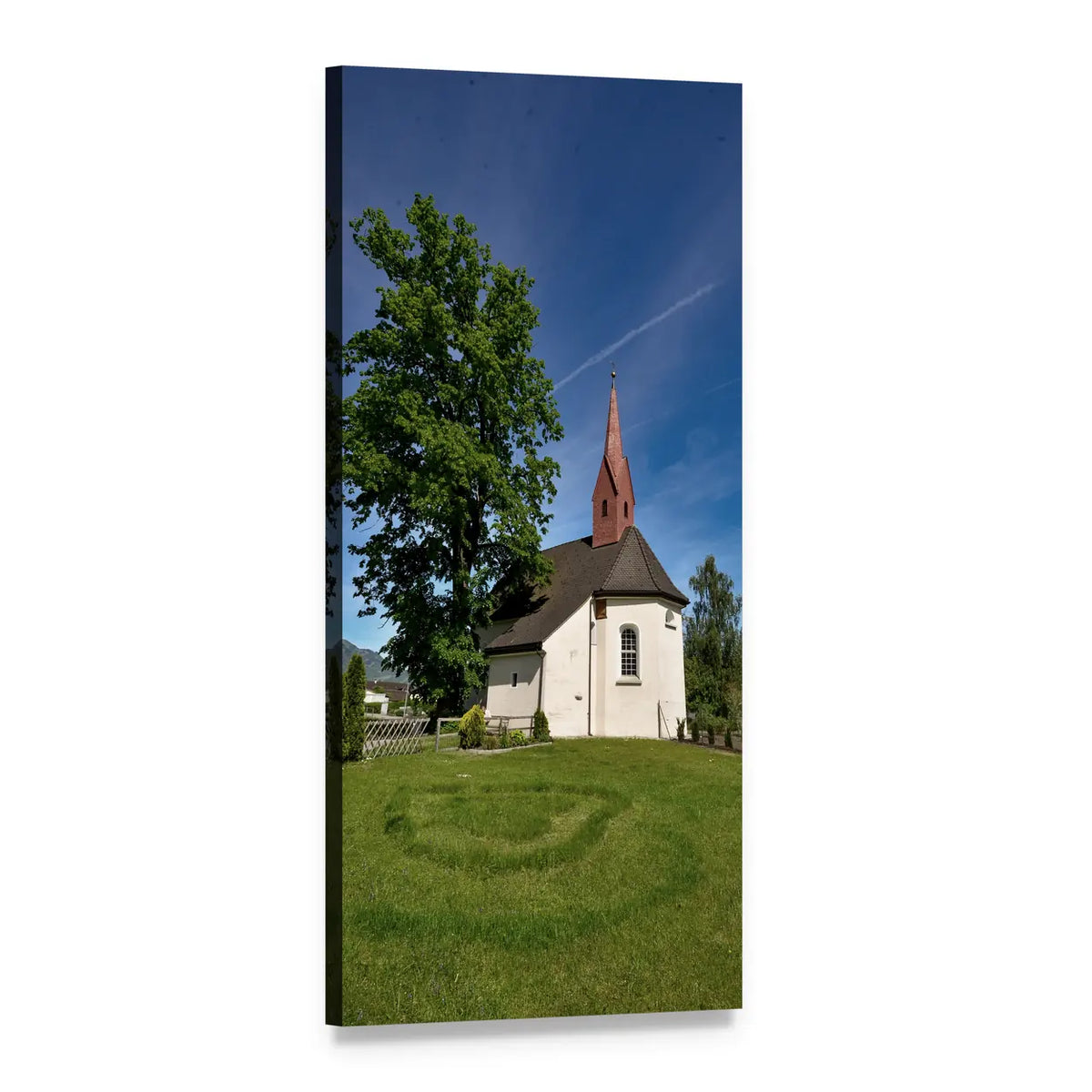 Chapel Church of God Vertical Canvas Wall Art, 1 panel 1 Vertical layout gallery wrapped canvas set, angled product view