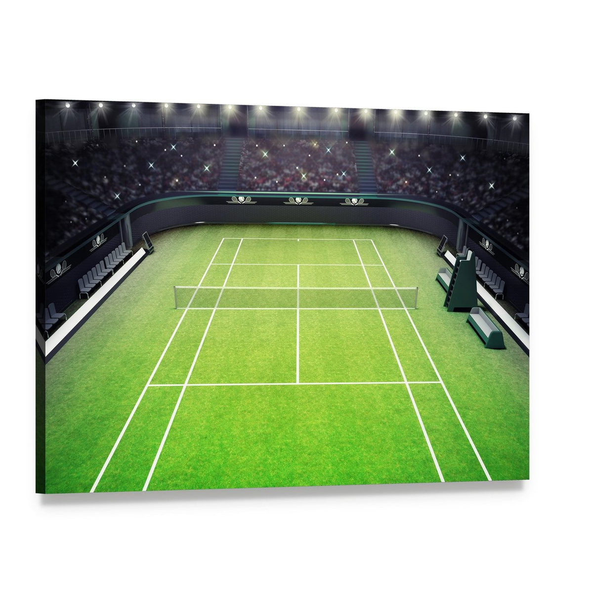 Tennis Stadium Canvas Wall Art, single panel gallery wrapped canvas, angled product view