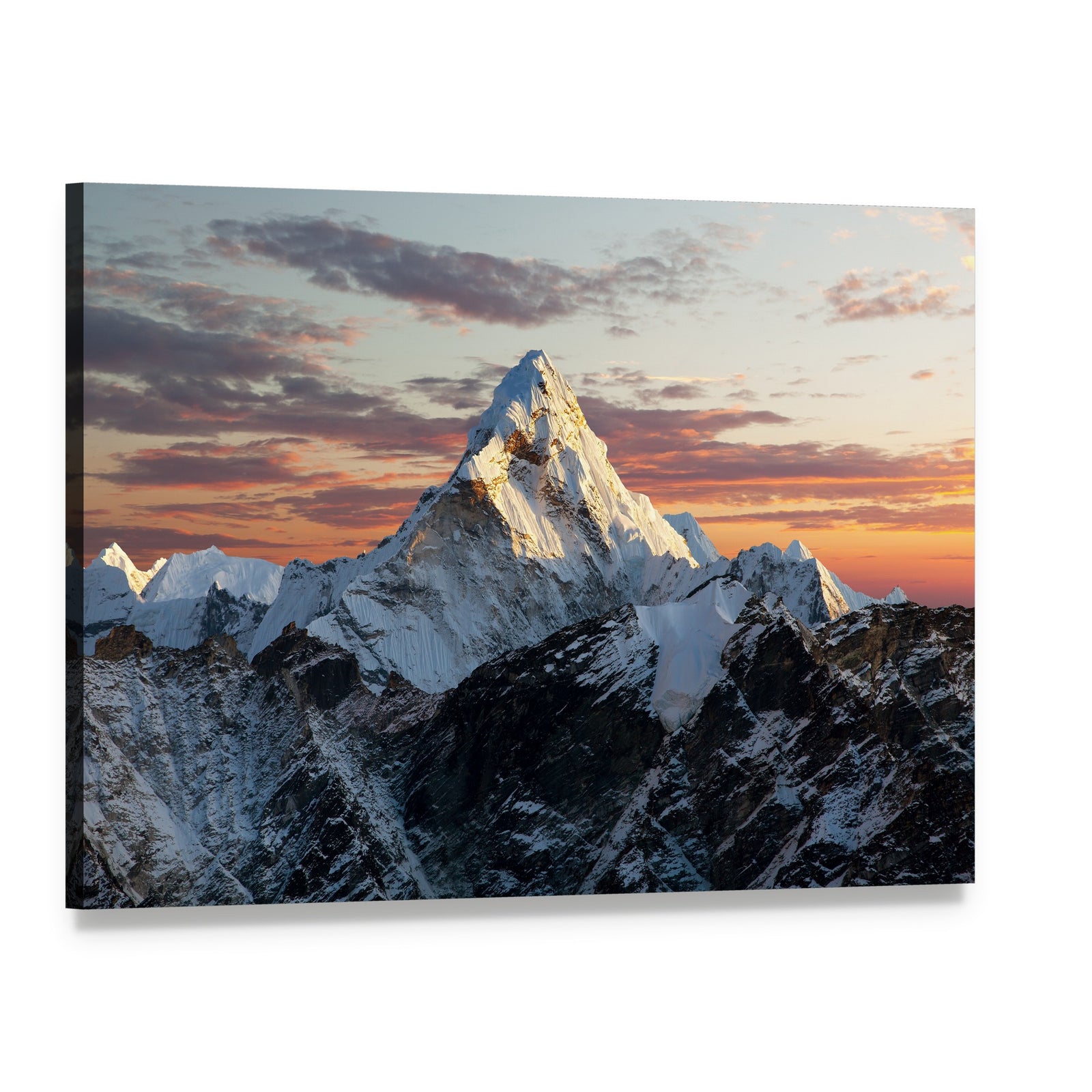 Mount Ama Dablam Canvas Wall Art, single panel gallery wrapped canvas, angled product view