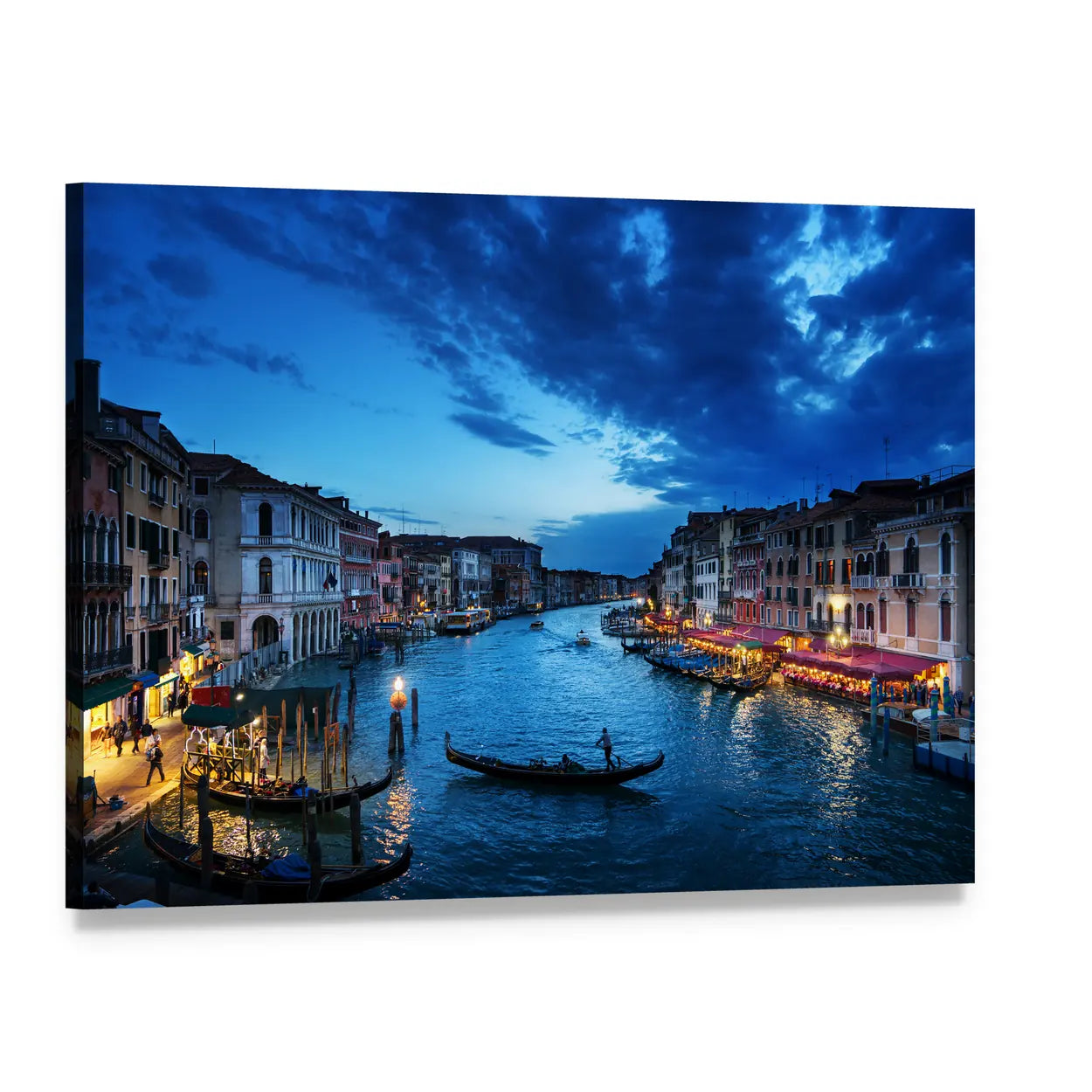 Venice Grand Canal at Sunset Canvas Wall Art, single panel gallery wrapped canvas, angled product view