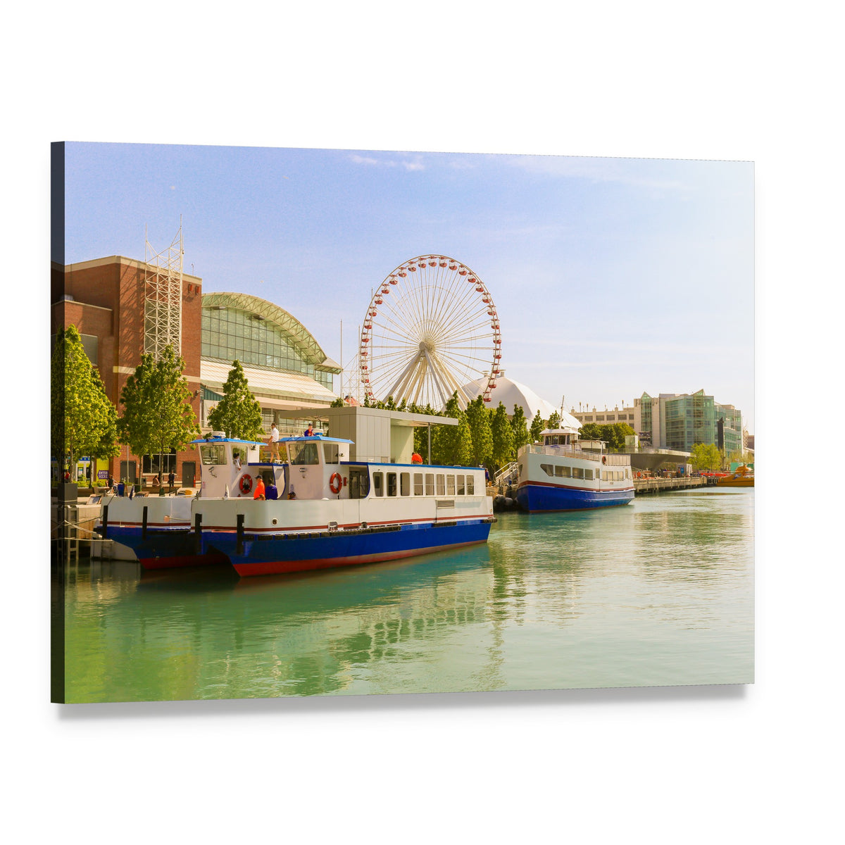 Navy Pier Ferris Wheel, Chicago Canvas Wall Art, single panel gallery wrapped canvas, angled product view