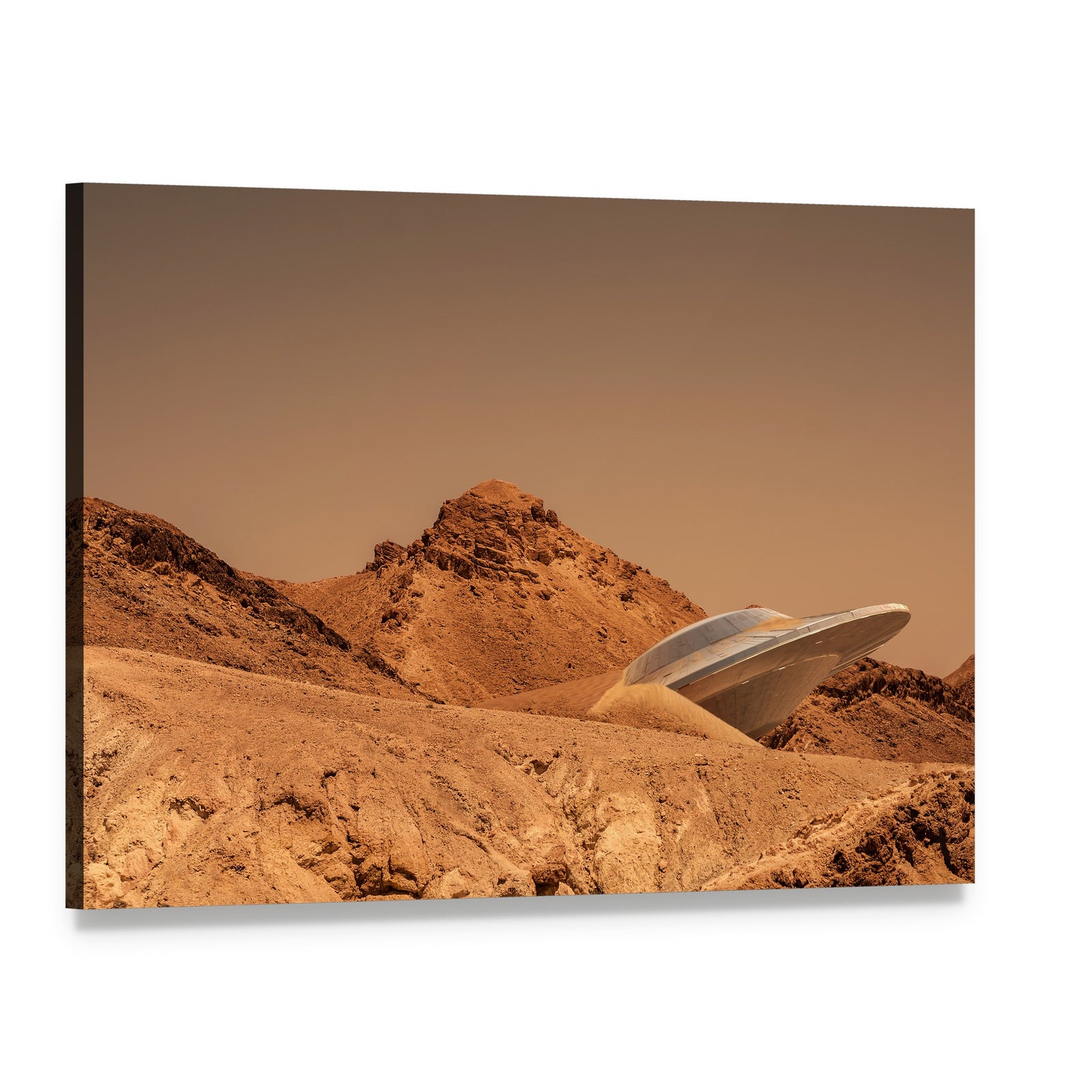 View of Mars Canvas Wall Art, single panel gallery wrapped canvas, angled product view
