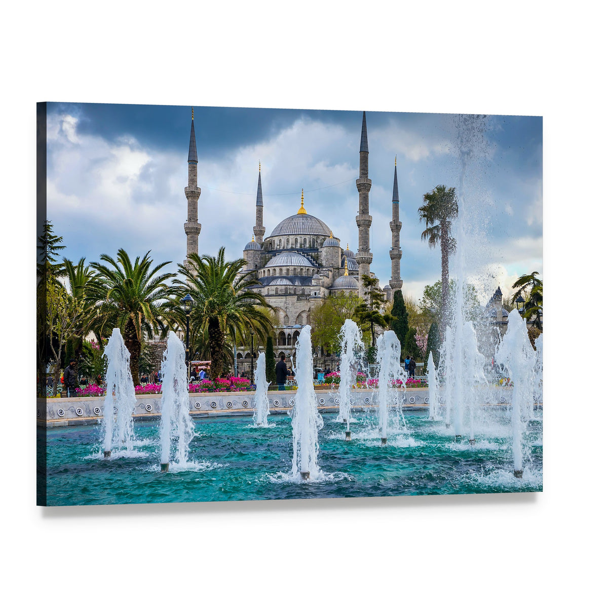 Istanbul Sultan Ahmed Mosque Canvas Wall Art, single panel gallery wrapped canvas, angled product view