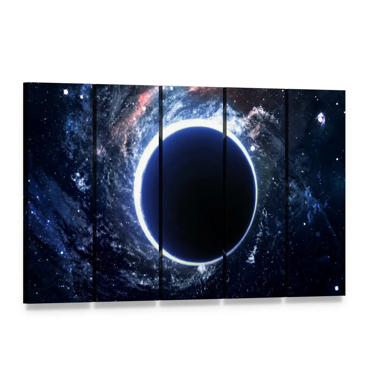 Supermassive Black Hole Canvas Wall Art, 5 panel 5 Horizontal layout gallery wrapped canvas set, angled product view