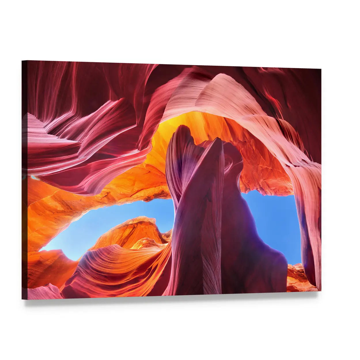 Antelope Canyon In Navajo Reservation Arizona Canvas Wall Art, single panel gallery wrapped canvas, angled product view