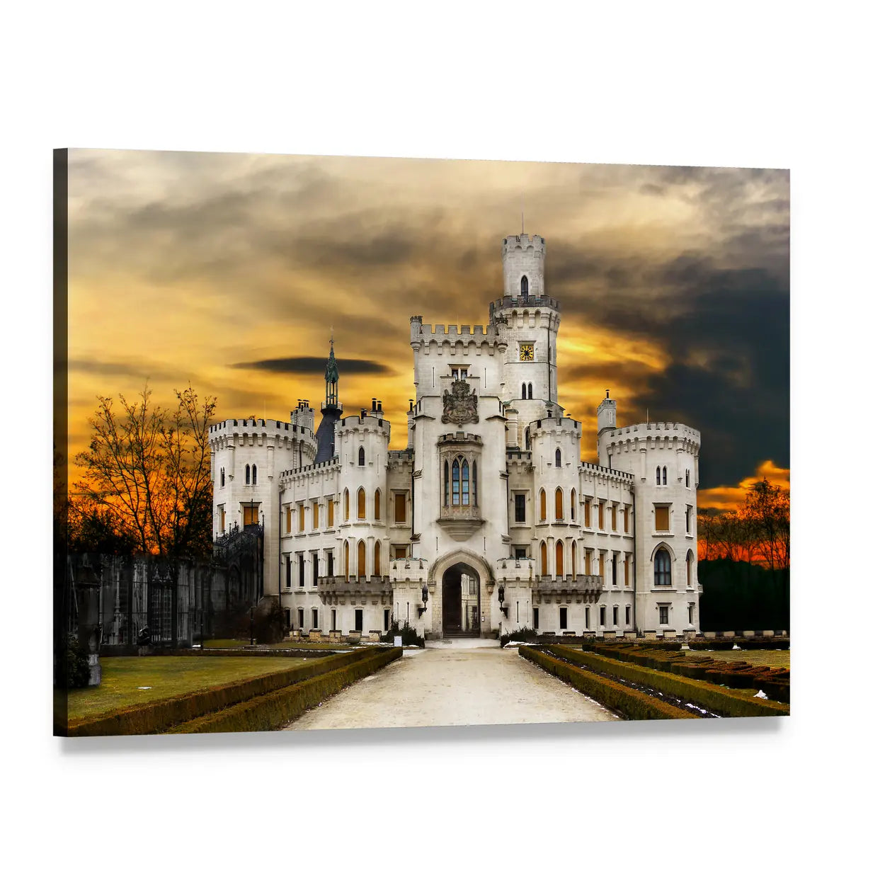 Hluboka Castle in Bohemia Canvas Wall Art, single panel gallery wrapped canvas, angled product view