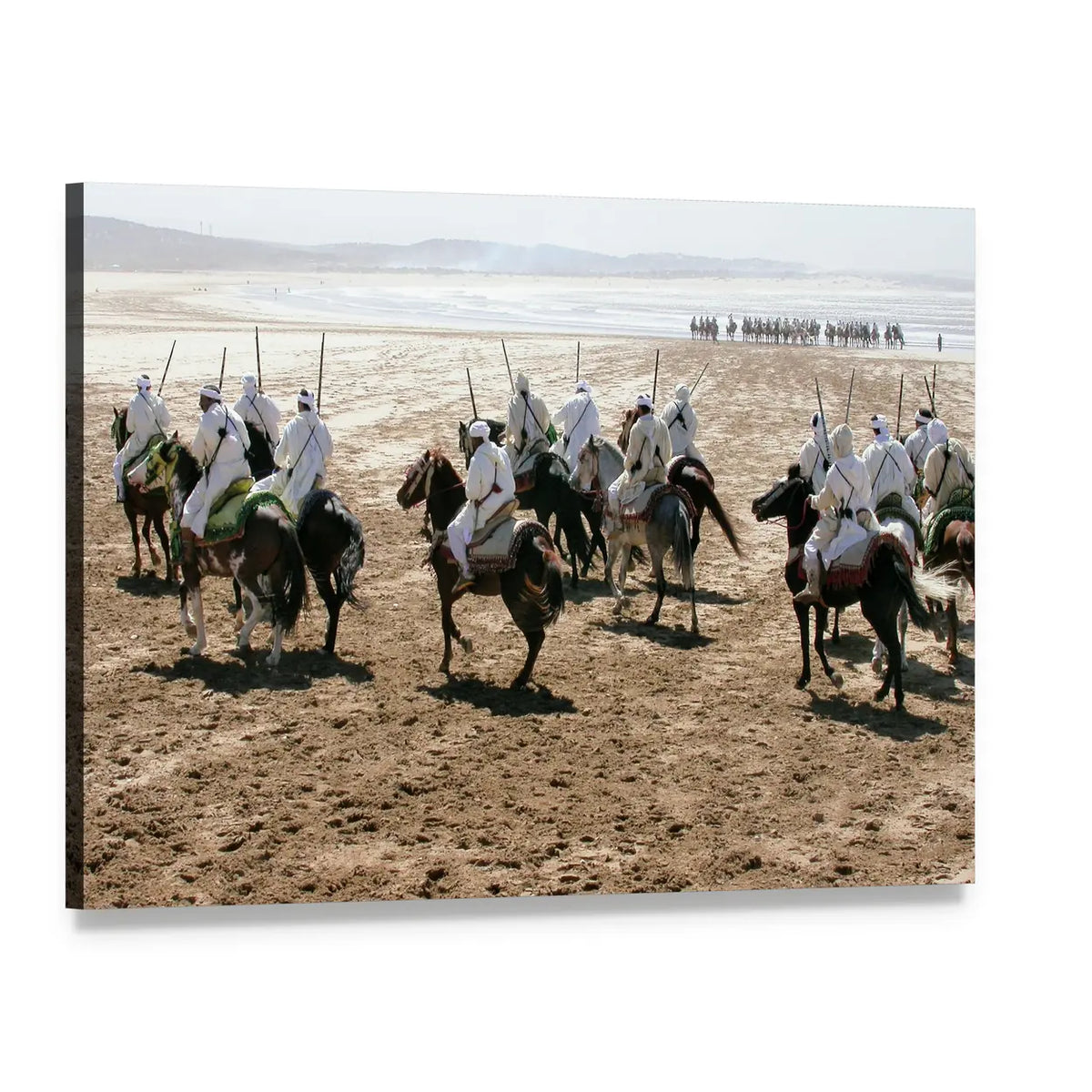 Fantasia on Essaouira Beach Canvas Wall Art, single panel gallery wrapped canvas, angled product view
