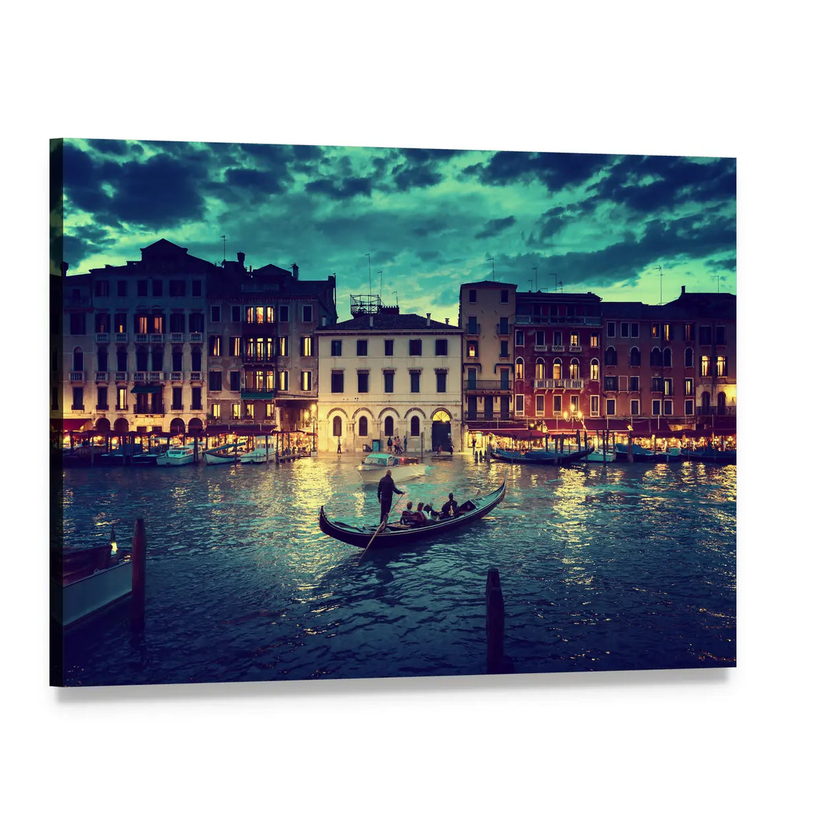 Grand Canal at Sunset, Venice Canvas Wall Art, single panel gallery wrapped canvas, angled product view
