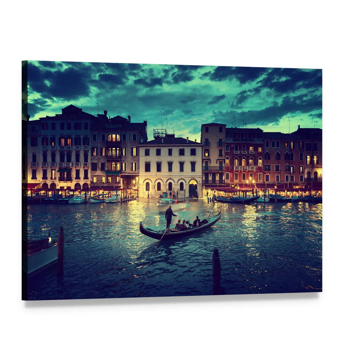 Grand Canal at Sunset, Venice Canvas Wall Art, single panel gallery wrapped canvas, angled product view