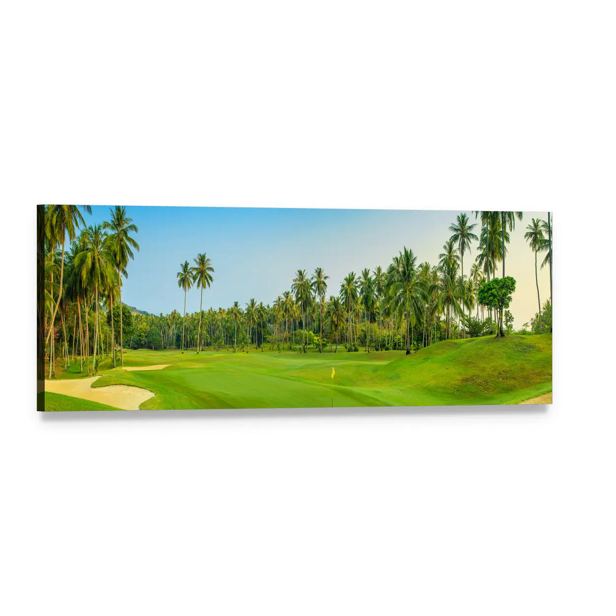 Koh Samui Golf Course View Panoramic Canvas Wall Art, single panel gallery wrapped canvas, angled product view