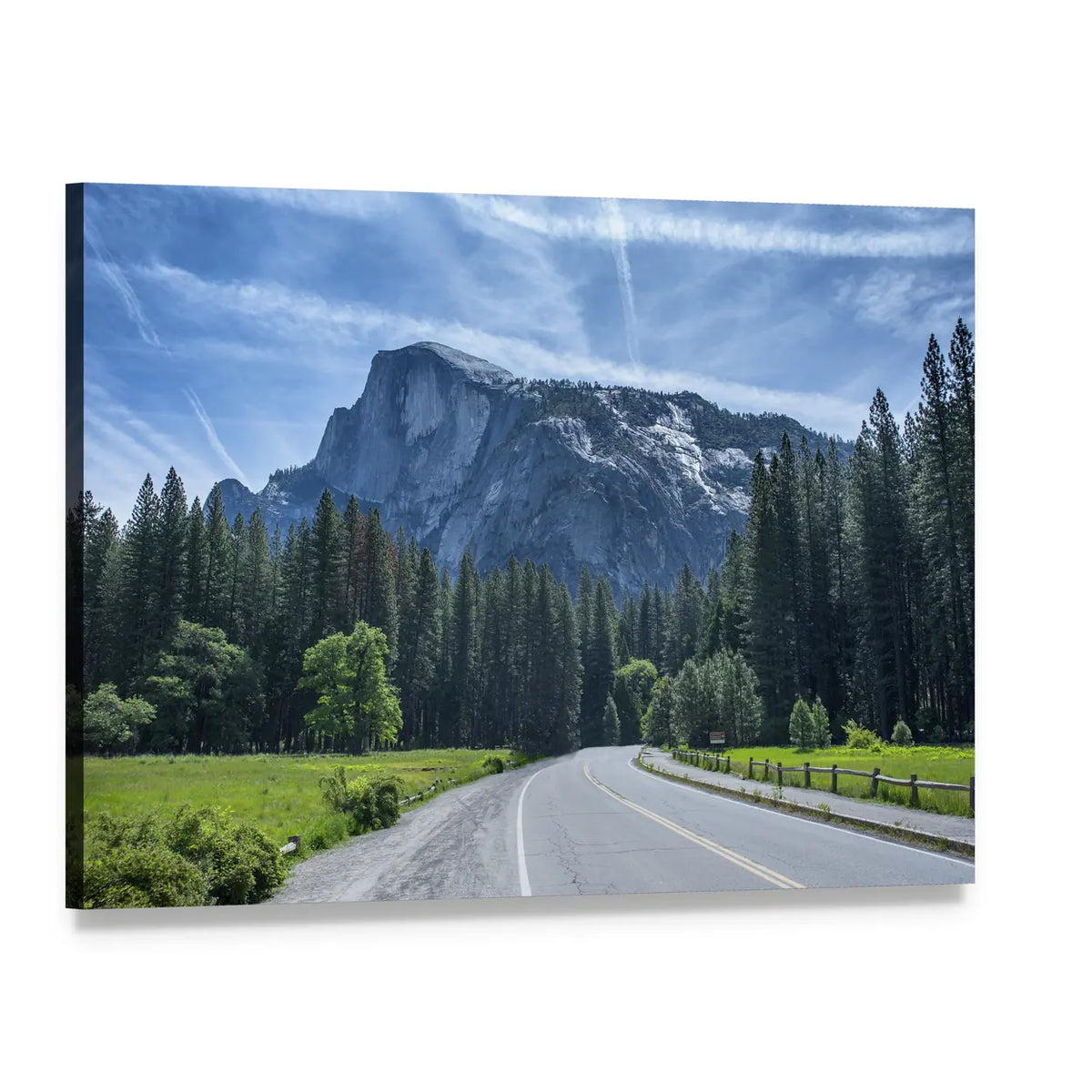 Road to Half Dome in Yosemite Valley Canvas Wall Art, single panel gallery wrapped canvas, angled product view