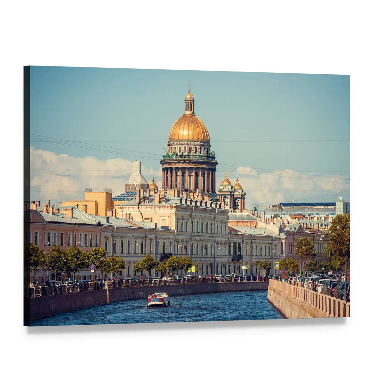 Saint Isaac's Cathedral by the Canal Canvas Wall Art, single panel gallery wrapped canvas, angled product view