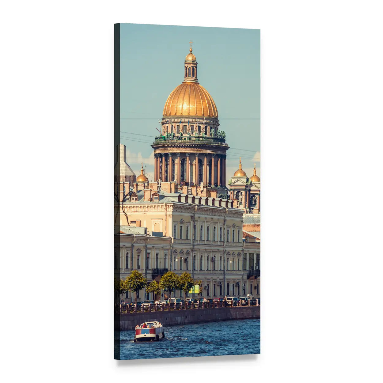 Saint Isaac's Cathedral Golden Dome Vertical Canvas Wall Art, 1 panel 1 Vertical layout gallery wrapped canvas set, angled product view