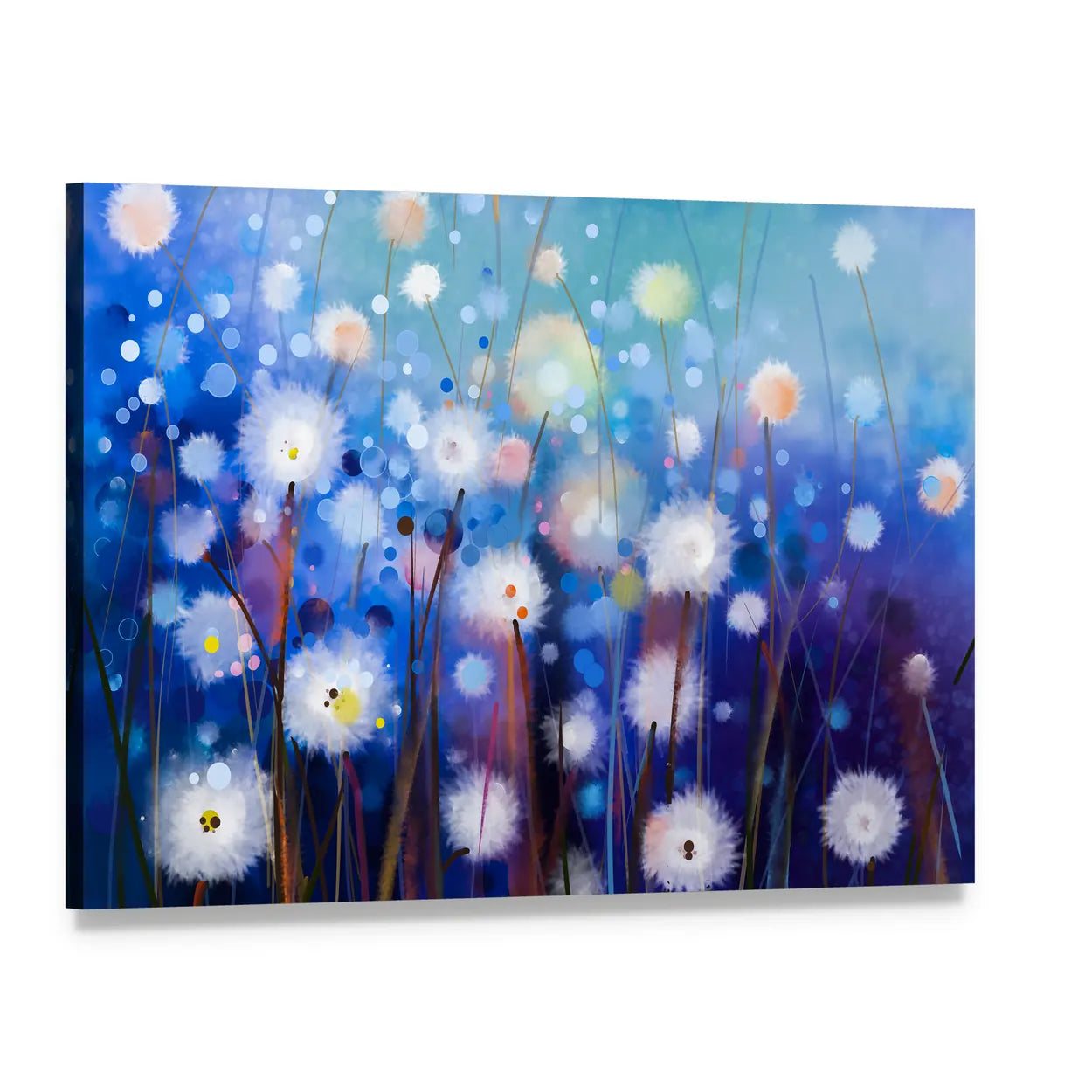 Spring Floral Nature Abstract Canvas Wall Art, single panel gallery wrapped canvas, angled product view
