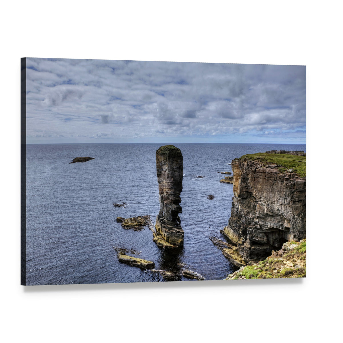 Yesnaby Castle Canvas Wall Art, single panel gallery wrapped canvas, angled product view