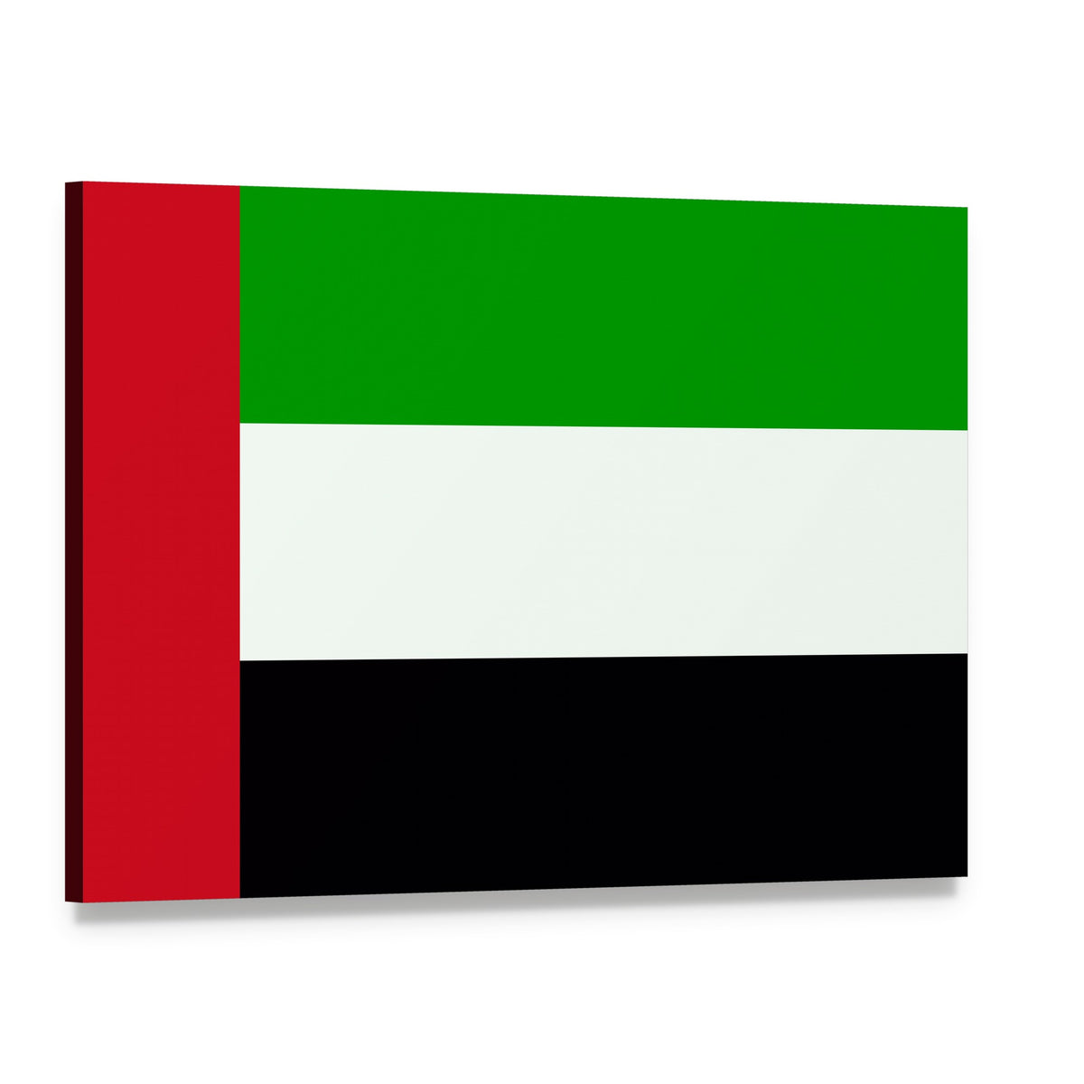 United Arab Emirates Flag Canvas Wall Art, single panel gallery wrapped canvas, angled product view