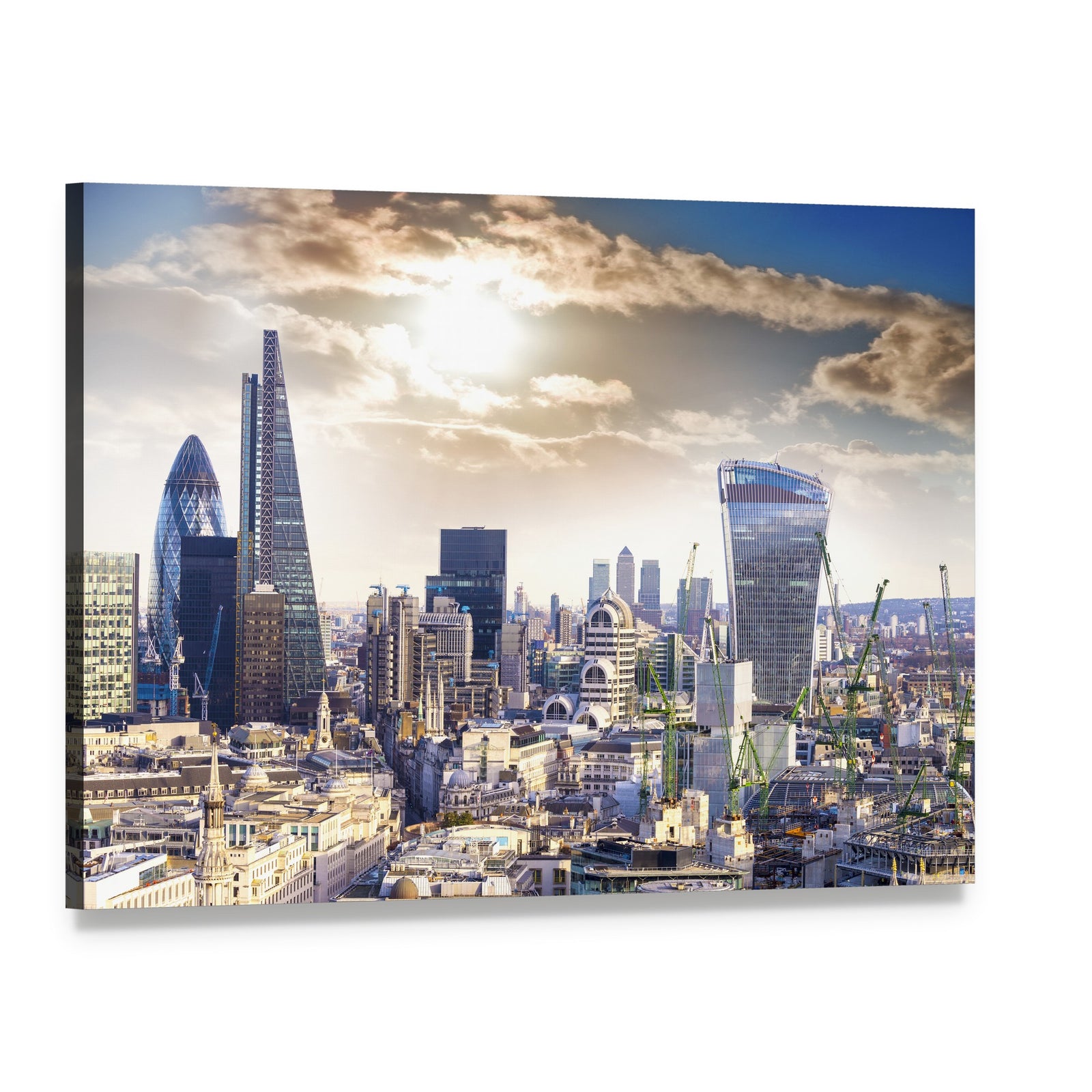 London Modern District Canvas Wall Art, single panel gallery wrapped canvas, angled product view