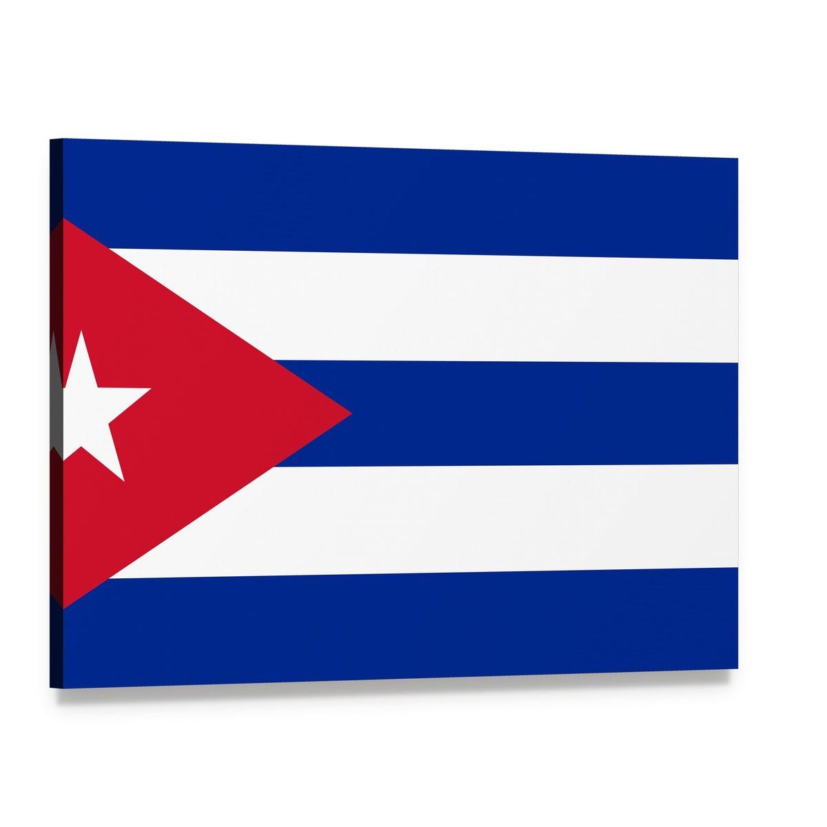 Cuban Flag Canvas Wall Art, single panel gallery wrapped canvas, angled product view