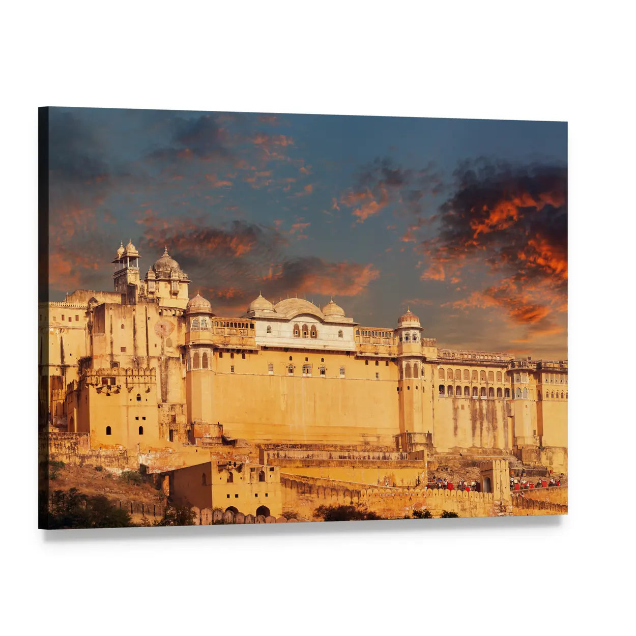 Amber Fort in Jaipur, India Canvas Wall Art, single panel gallery wrapped canvas, angled product view