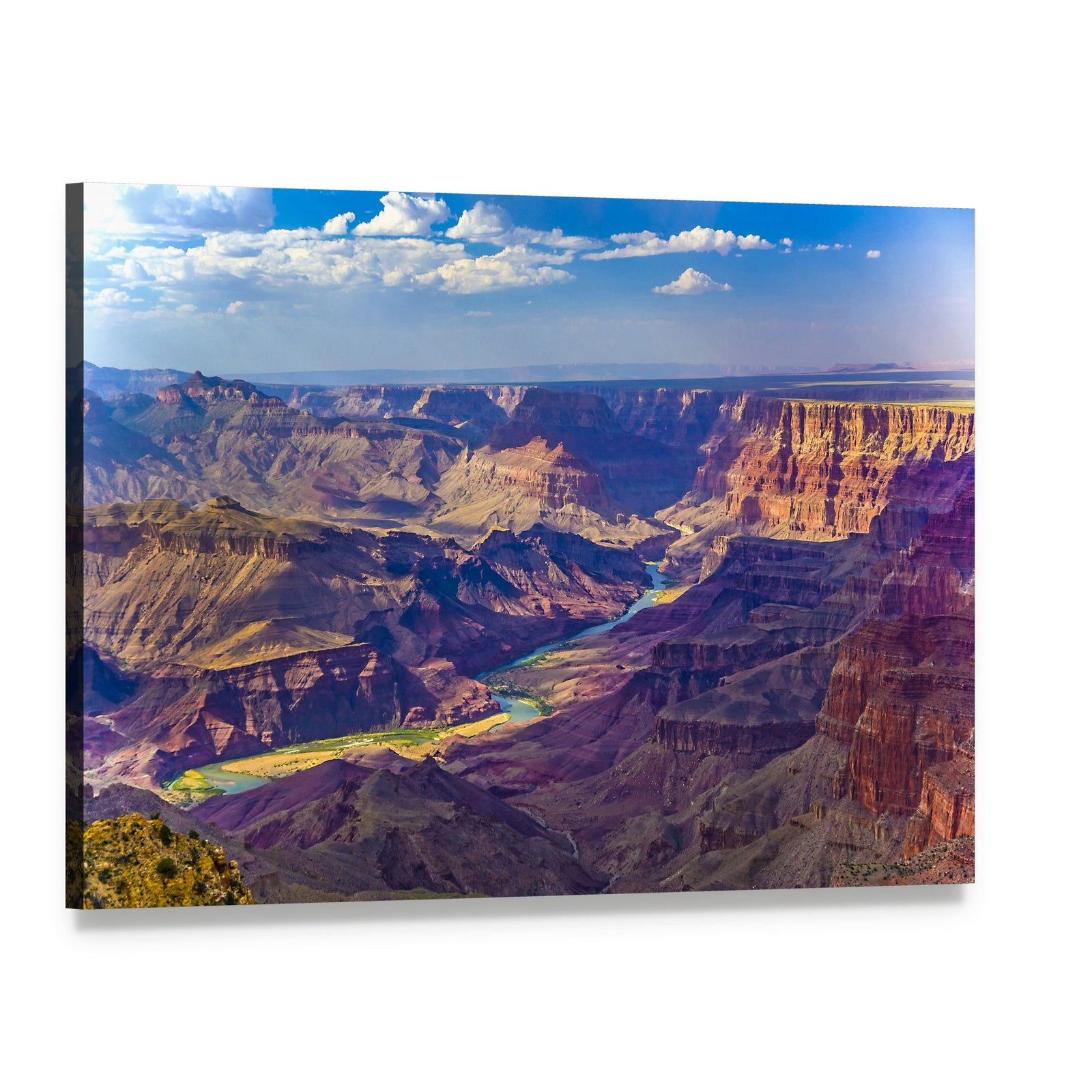 Grand Canyon with Colorado River Canvas Wall Art, single panel gallery wrapped canvas, angled product view