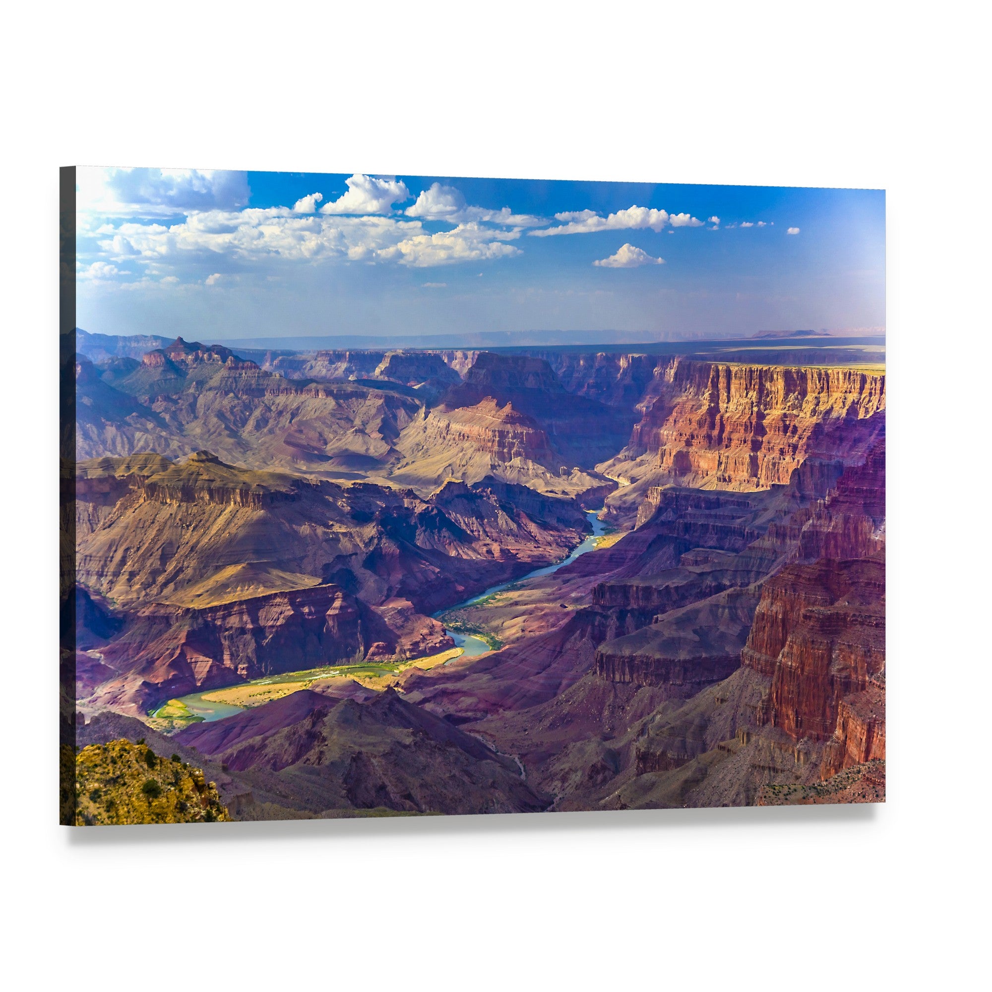 Grand Canyon with Colorado River Canvas Wall Art, single panel gallery wrapped canvas, angled product view