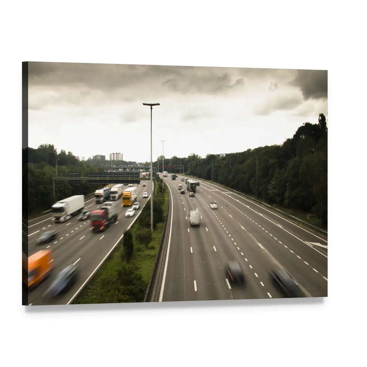 Antwerp Ring Road Canvas Wall Art, single panel gallery wrapped canvas, angled product view