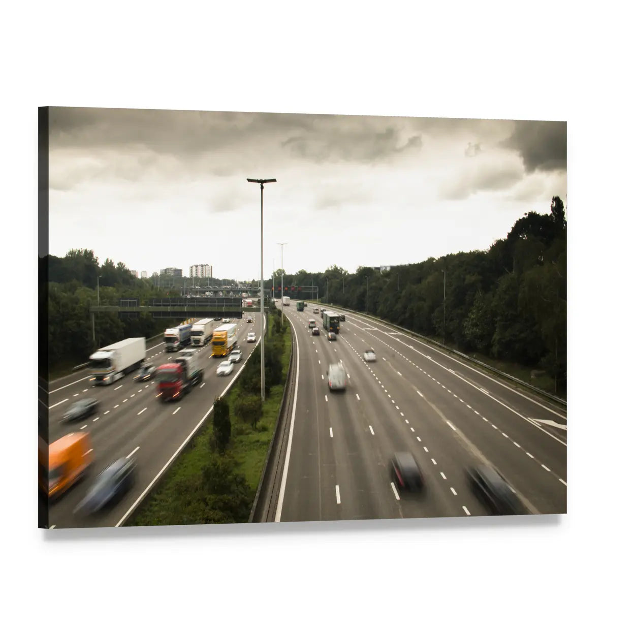 Antwerp Ring Road Canvas Wall Art, single panel gallery wrapped canvas, angled product view