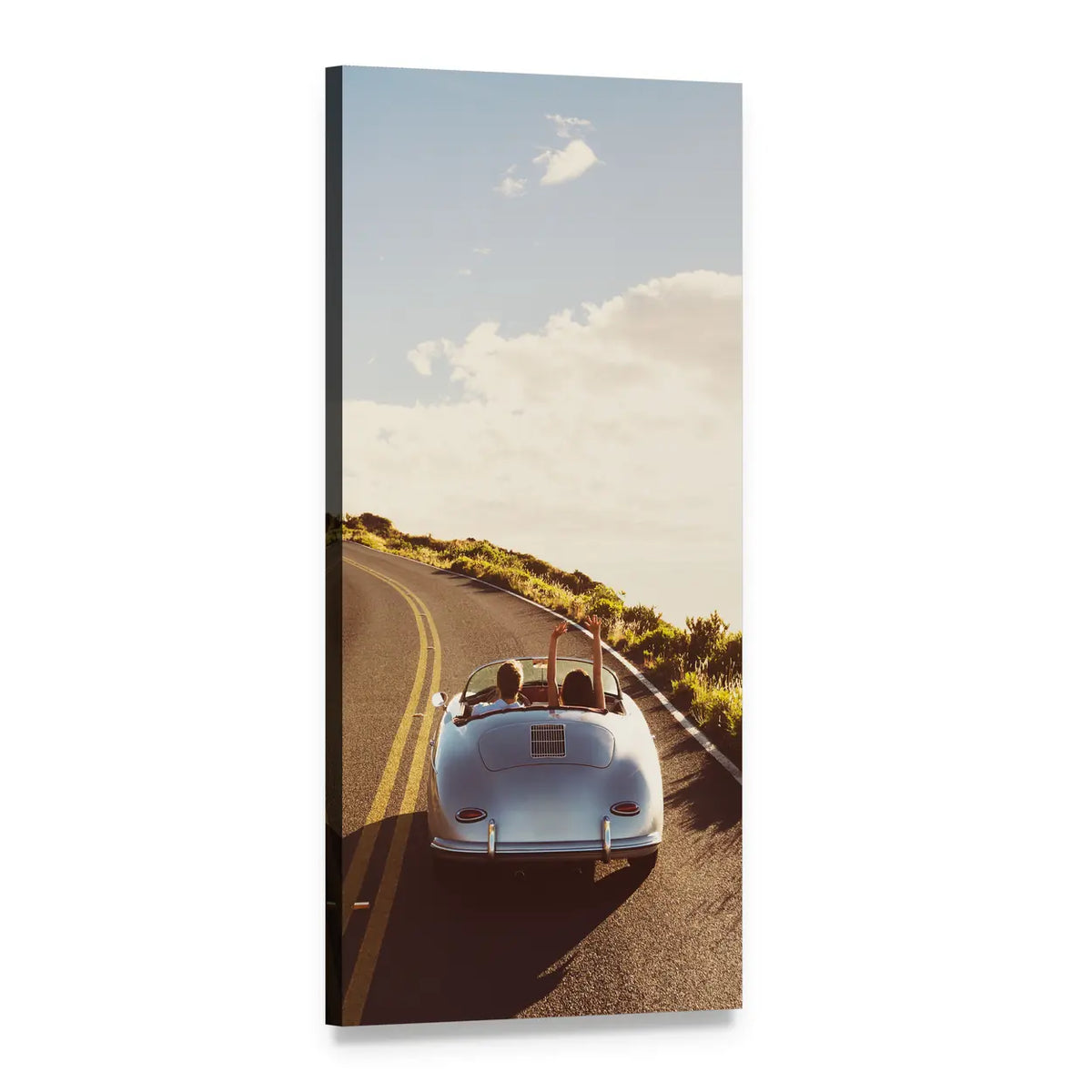 Couple in Classic Silver Convertible Vertical Canvas Wall Art, 1 panel 1 Vertical layout gallery wrapped canvas set, angled product view