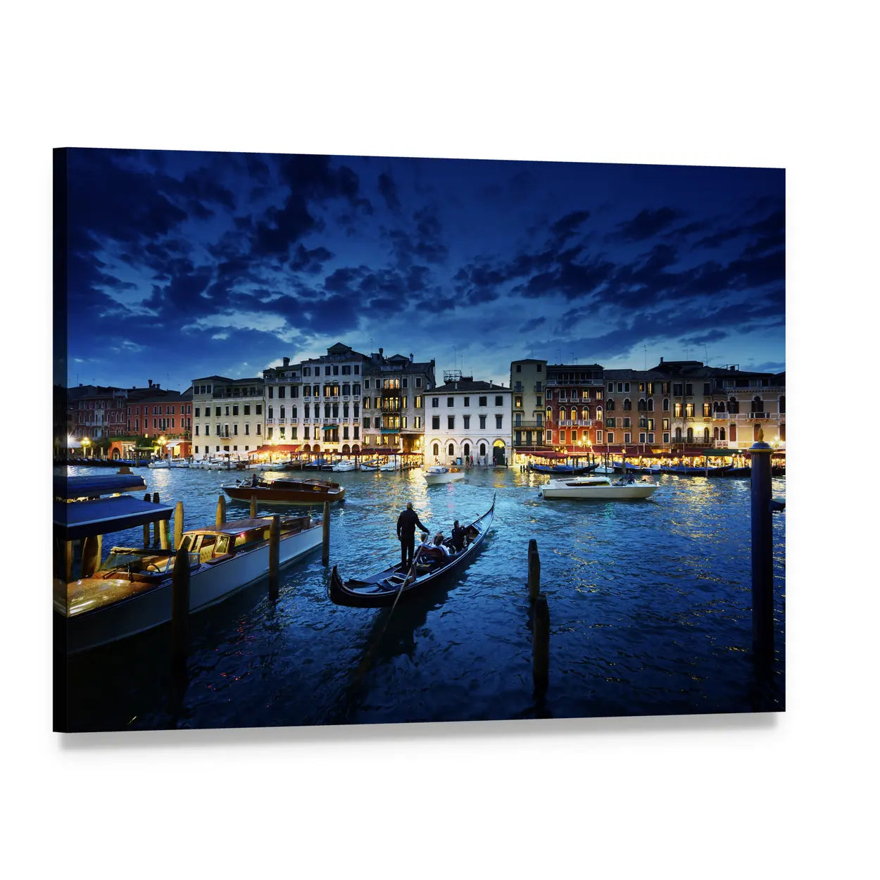 Grand Canal at Sunset Canvas Wall Art, single panel gallery wrapped canvas, angled product view