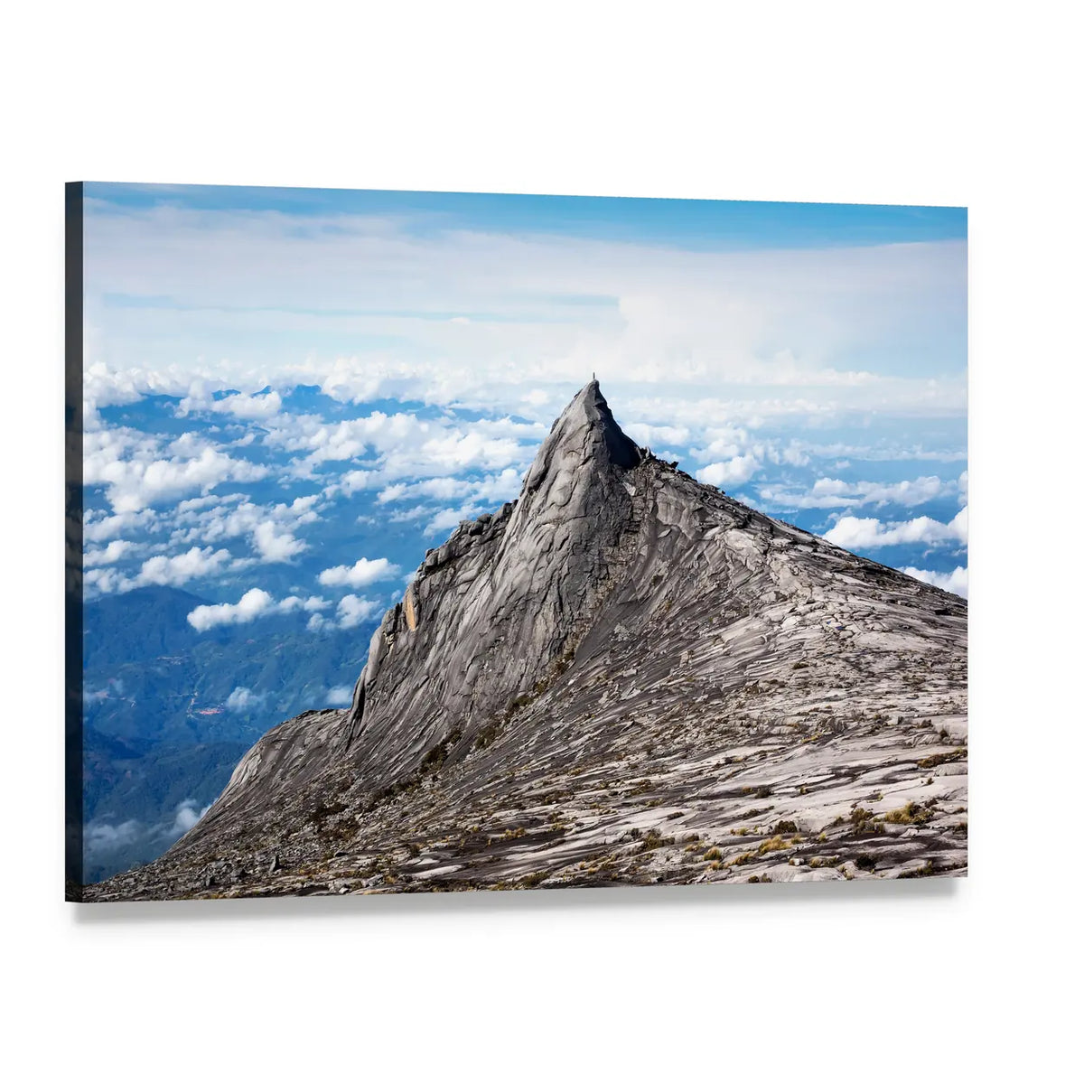 Kinabalu Mountain Above the Clouds Canvas Wall Art, single panel gallery wrapped canvas, angled product view