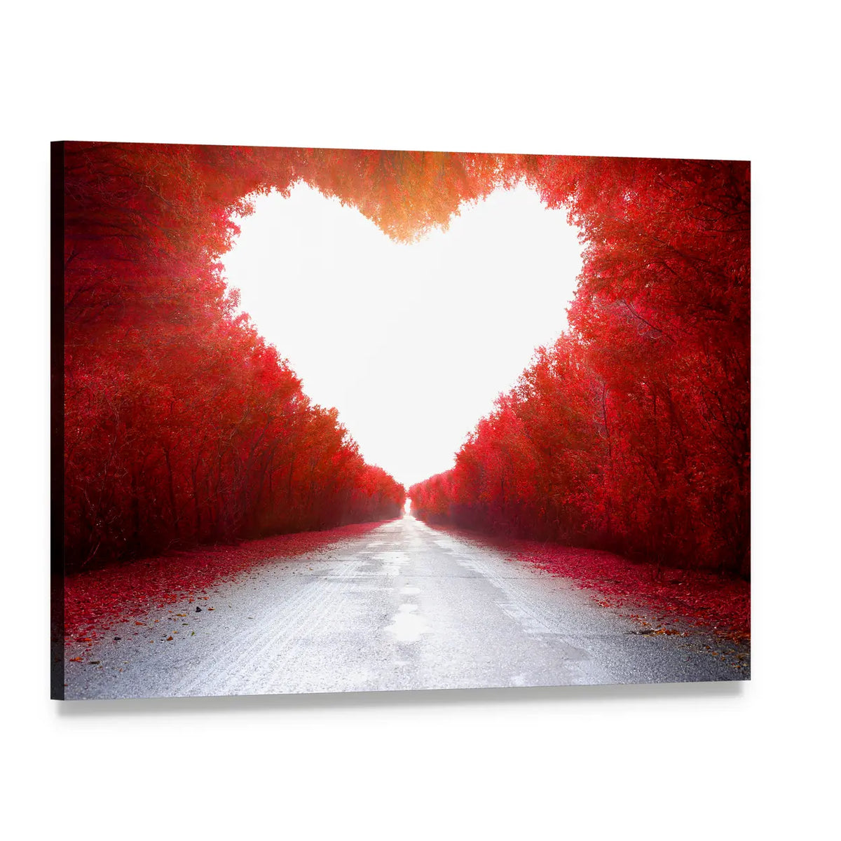 Road to Love Canvas Wall Art, single panel gallery wrapped canvas, angled product view