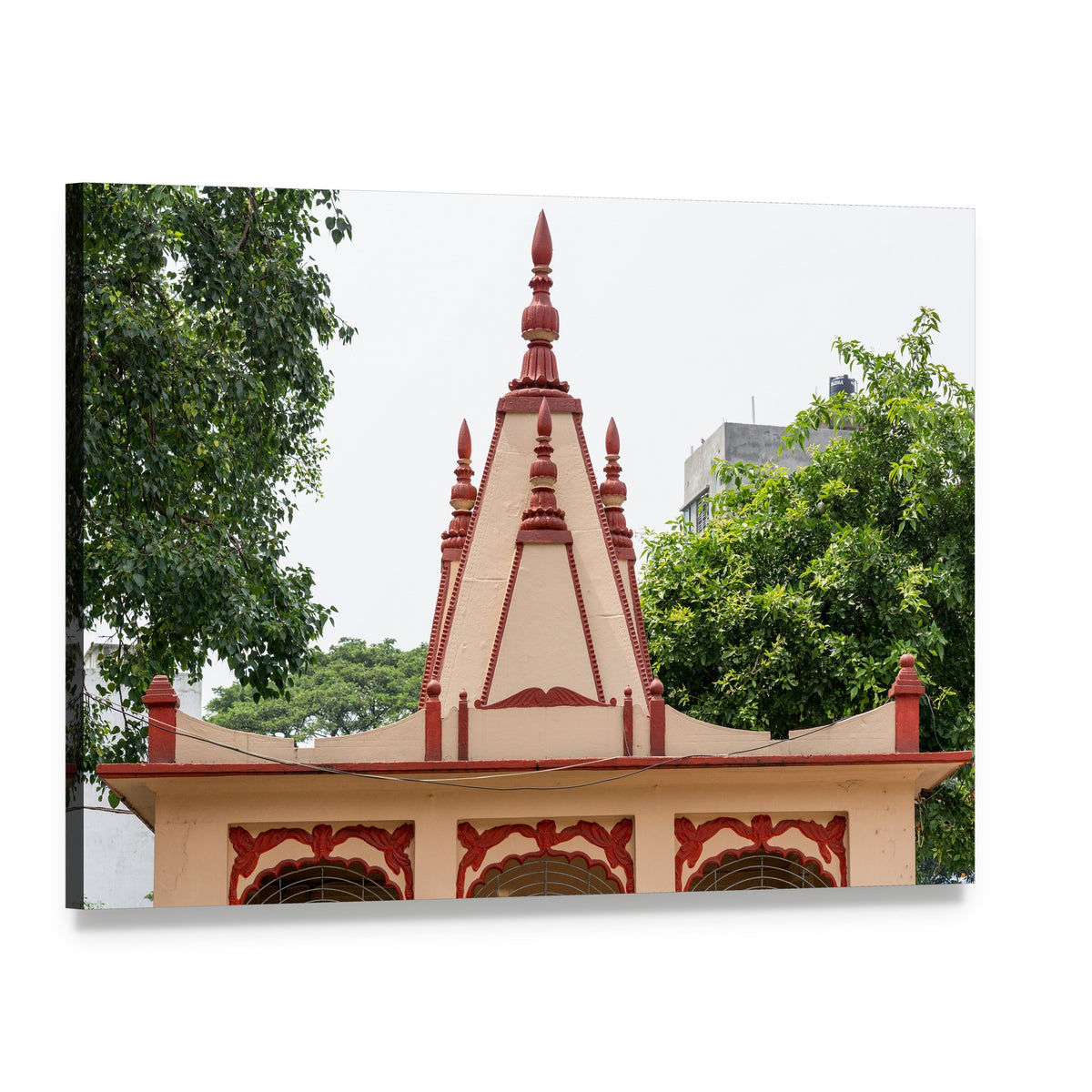 Dhakeshwari Temple in Bangladesh Canvas Wall Art, single panel gallery wrapped canvas, angled product view