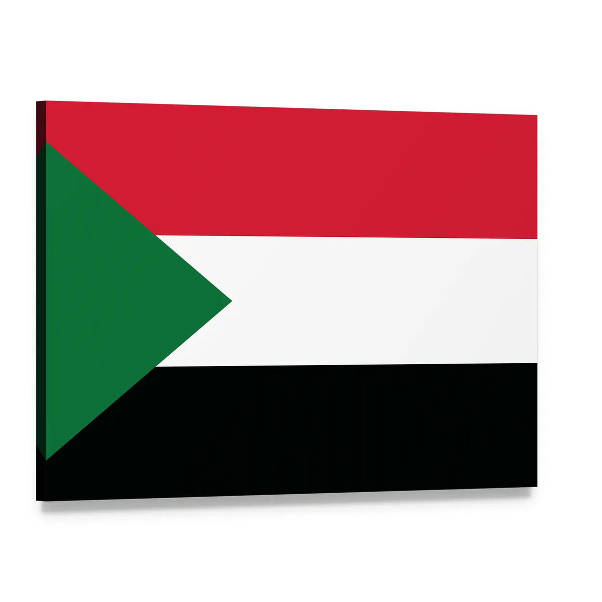 Flag of Sudan Canvas Wall Art, single panel gallery wrapped canvas, angled product view