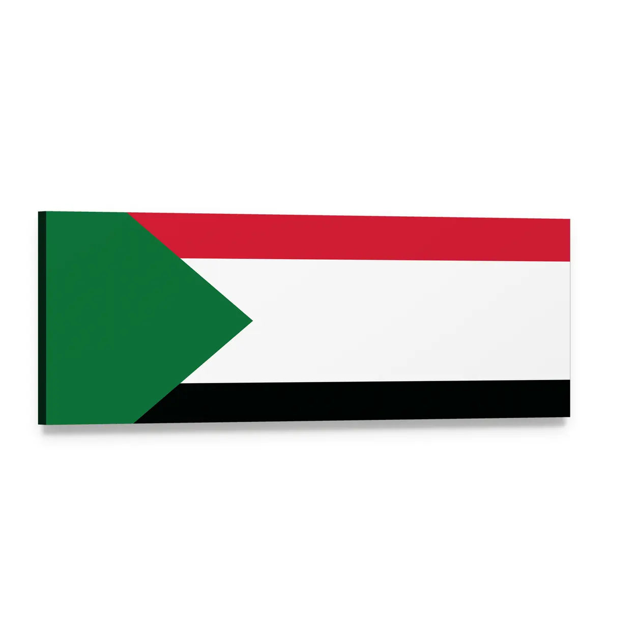 Flag of Sudan Panoramic Canvas Wall Art, single panel gallery wrapped canvas, angled product view