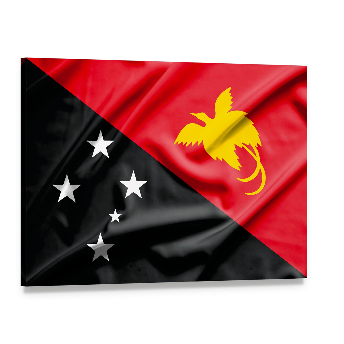 Papua New Guinea Flag Canvas Wall Art, single panel gallery wrapped canvas, angled product view
