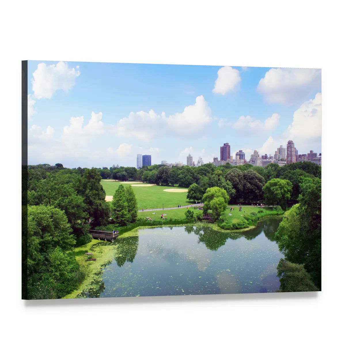 Central Park New York Aerial View Canvas Wall Art, single panel gallery wrapped canvas, angled product view