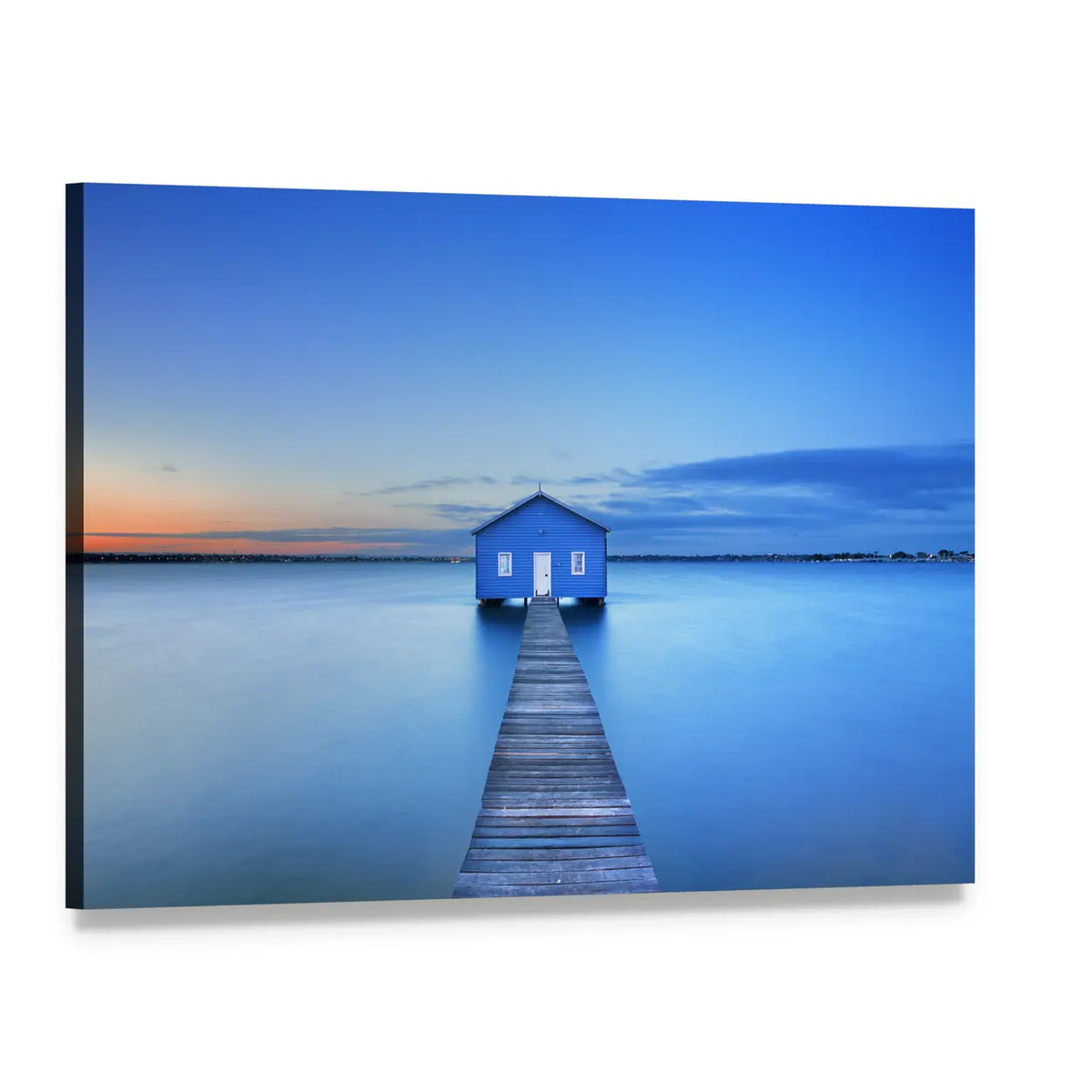 Sunrise Over Matilda Bay Canvas Wall Art, single panel gallery wrapped canvas, angled product view
