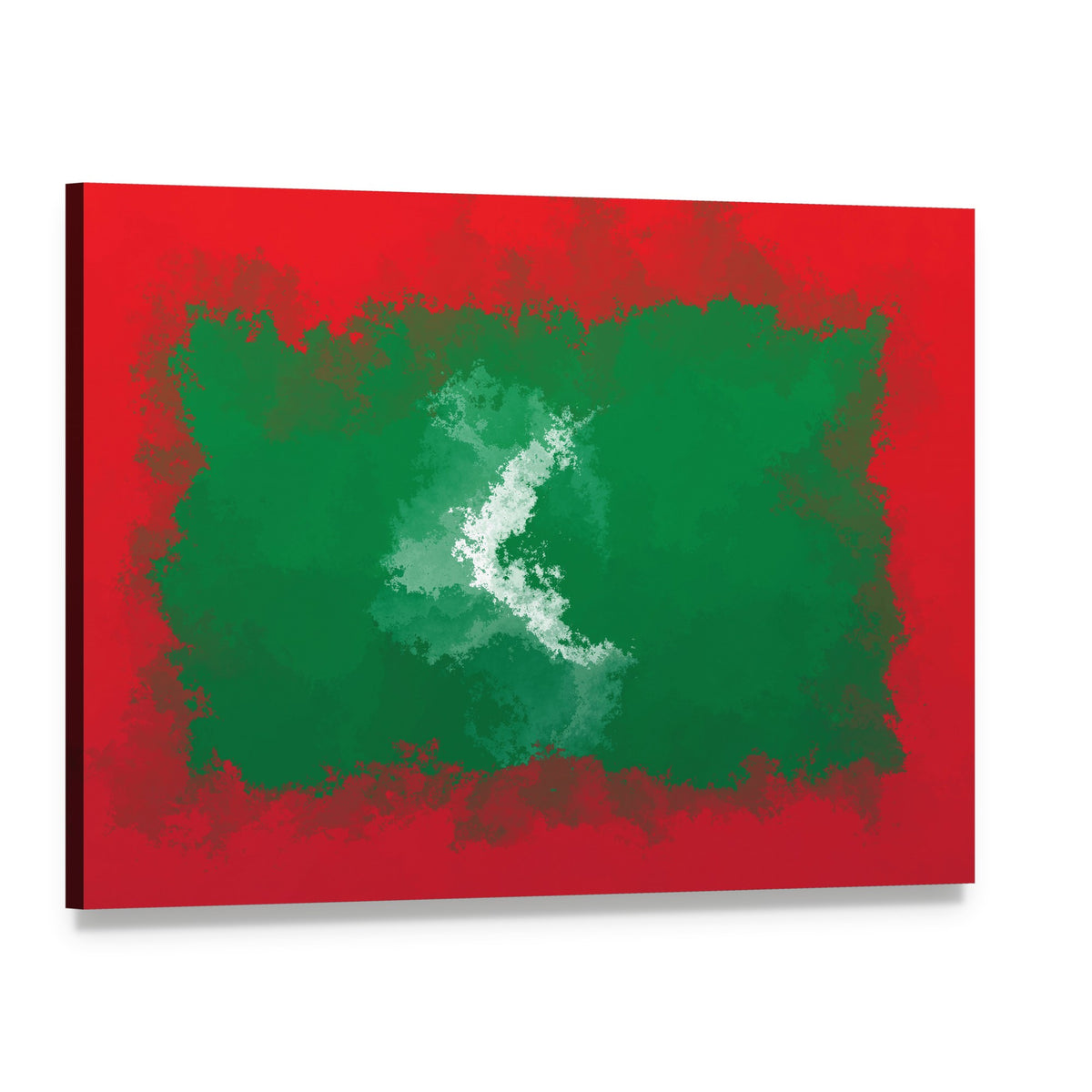 Grunge Maldives Flag Canvas Wall Art, single panel gallery wrapped canvas, angled product view