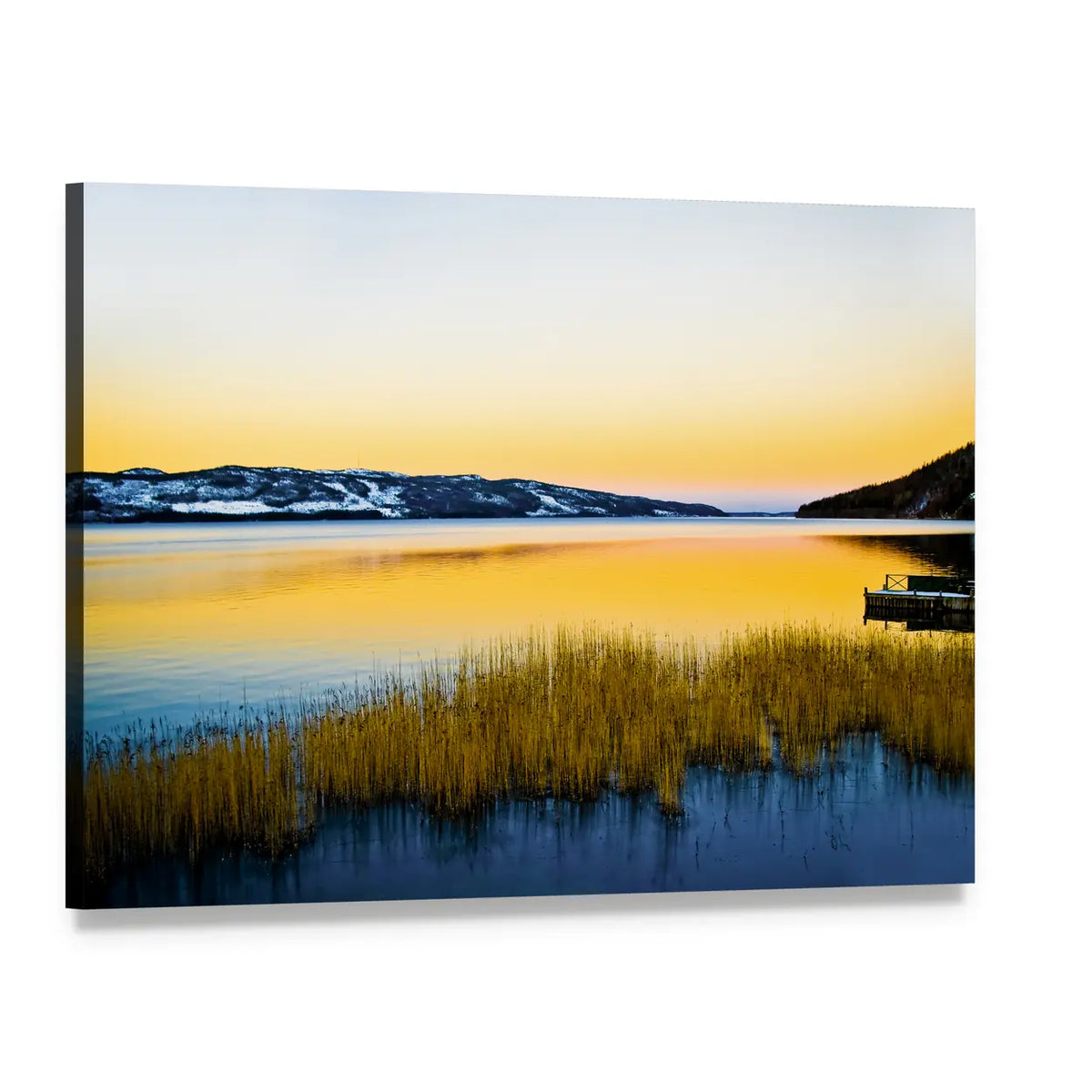 Lapland Lake In The North Of Sweden Canvas Wall Art, single panel gallery wrapped canvas, angled product view