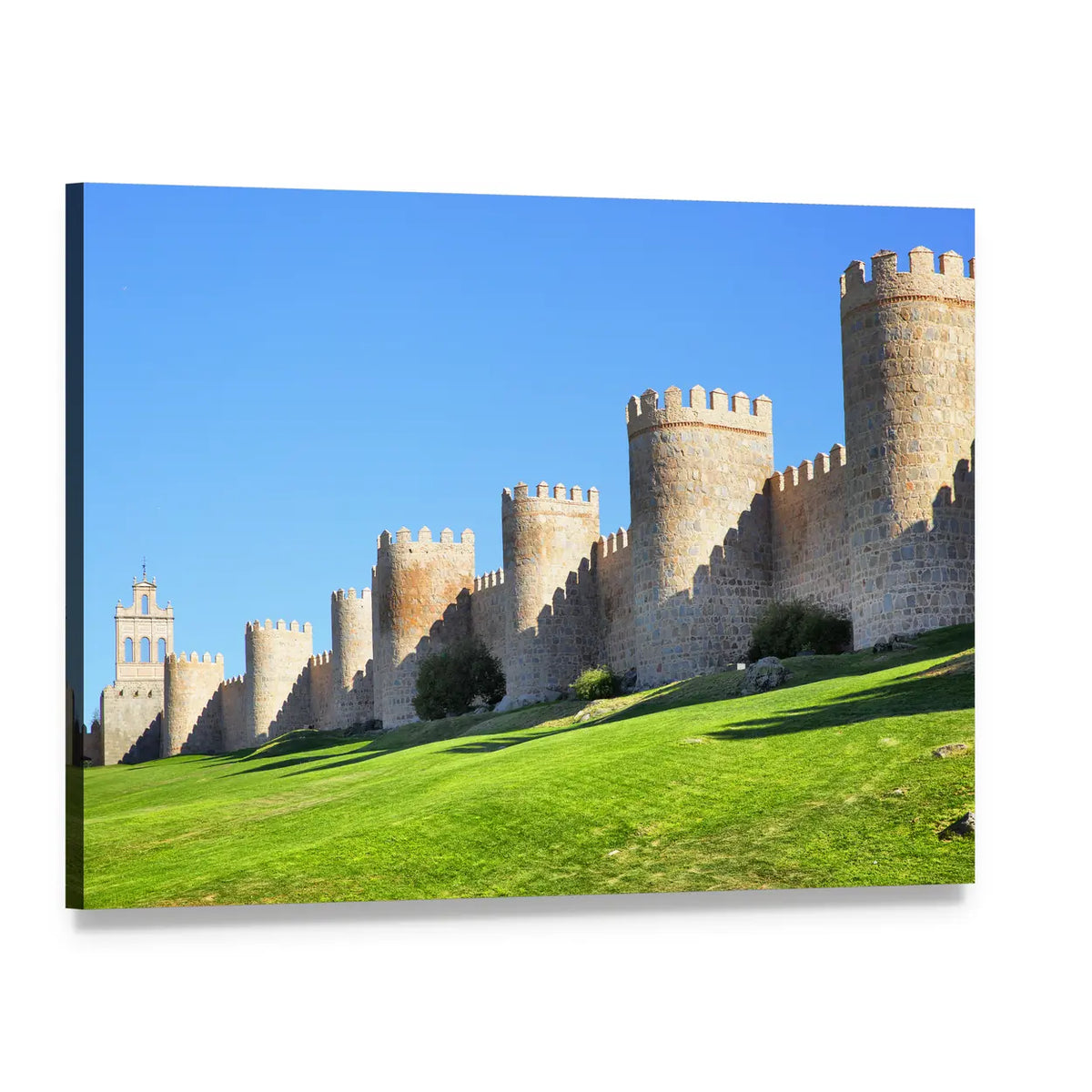 City Walls of Avila Canvas Wall Art, single panel gallery wrapped canvas, angled product view