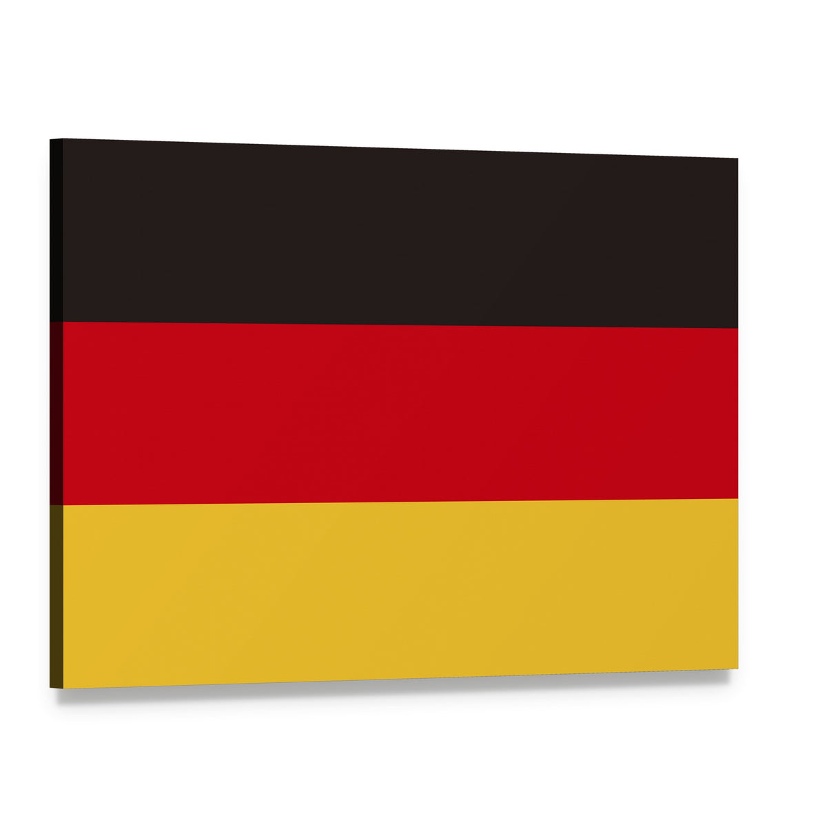Modern German Flag Print Canvas Wall Art, single panel gallery wrapped canvas, angled product view