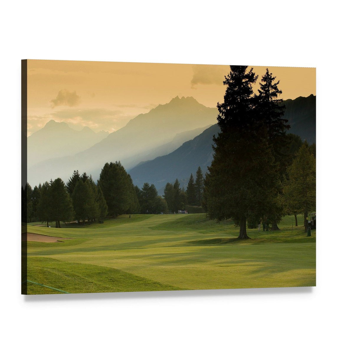 Crans Montana Golf Course Canvas Wall Art, single panel gallery wrapped canvas, angled product view
