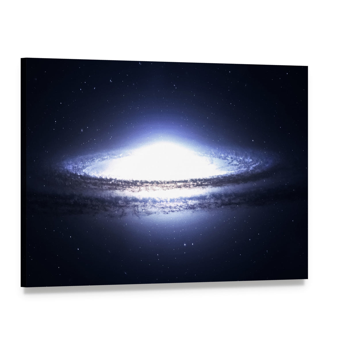 Spiral Galaxy in Deep Space Canvas Wall Art, single panel gallery wrapped canvas, angled product view