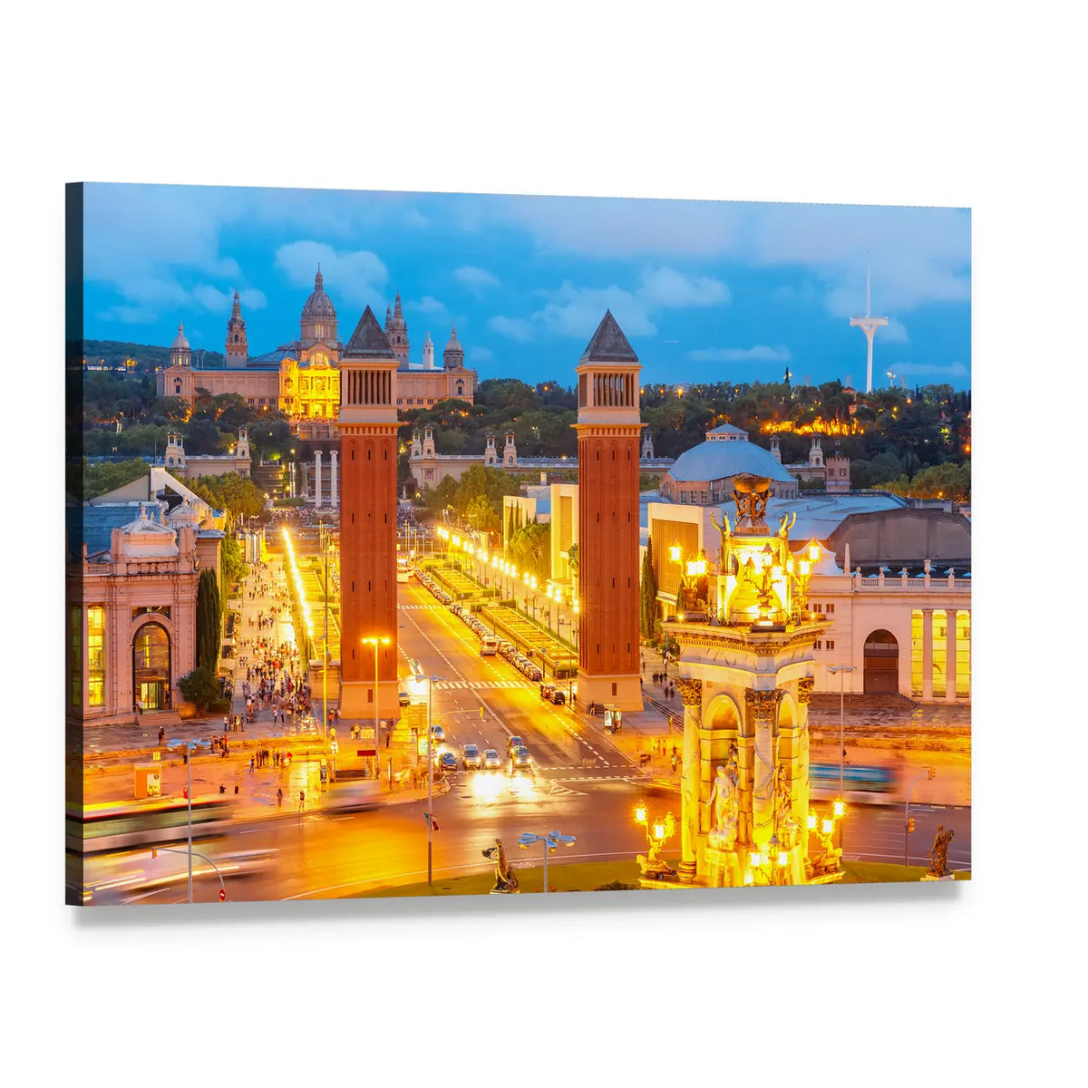 Venetian Columns at Night Canvas Wall Art, single panel gallery wrapped canvas, angled product view