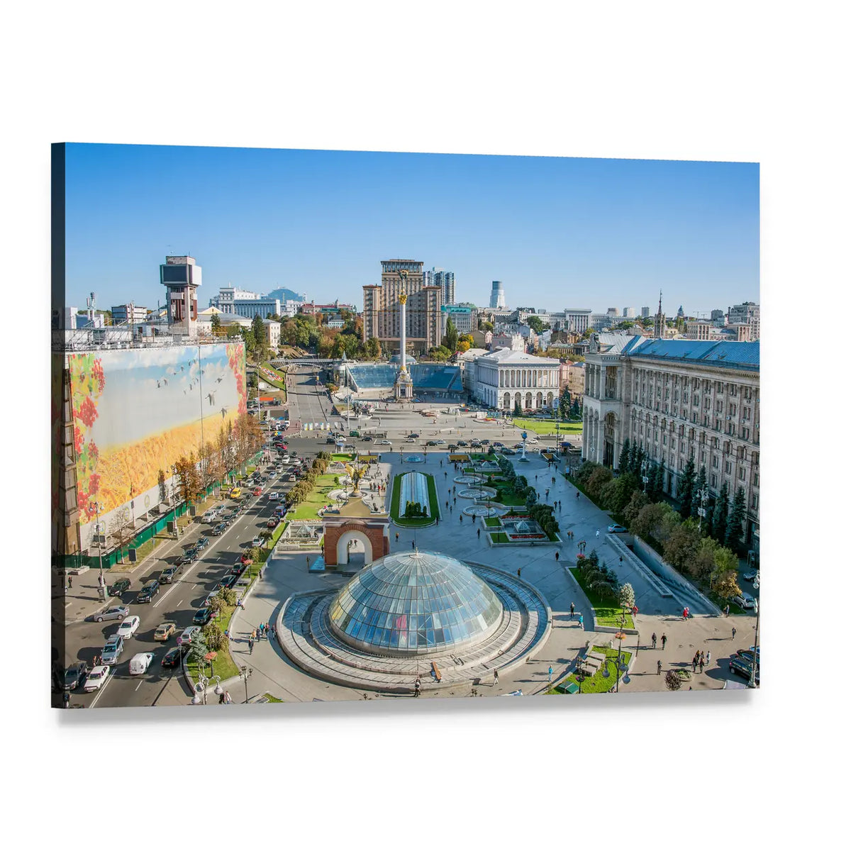 Independence Square, Ukraine Canvas Wall Art, single panel gallery wrapped canvas, angled product view