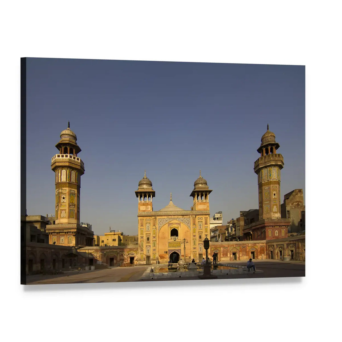 Wazir Khan Mosque at Golden Hour Canvas Wall Art, single panel gallery wrapped canvas, angled product view