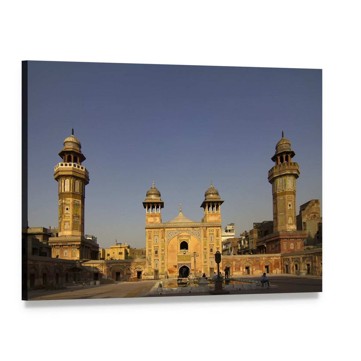 Wazir Khan Mosque in Lahore Canvas Wall Art, single panel gallery wrapped canvas, angled product view