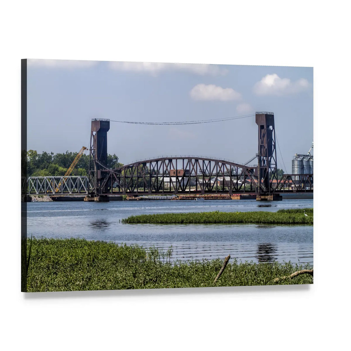 Drawbridge in Decatur Canvas Wall Art, single panel gallery wrapped canvas, angled product view