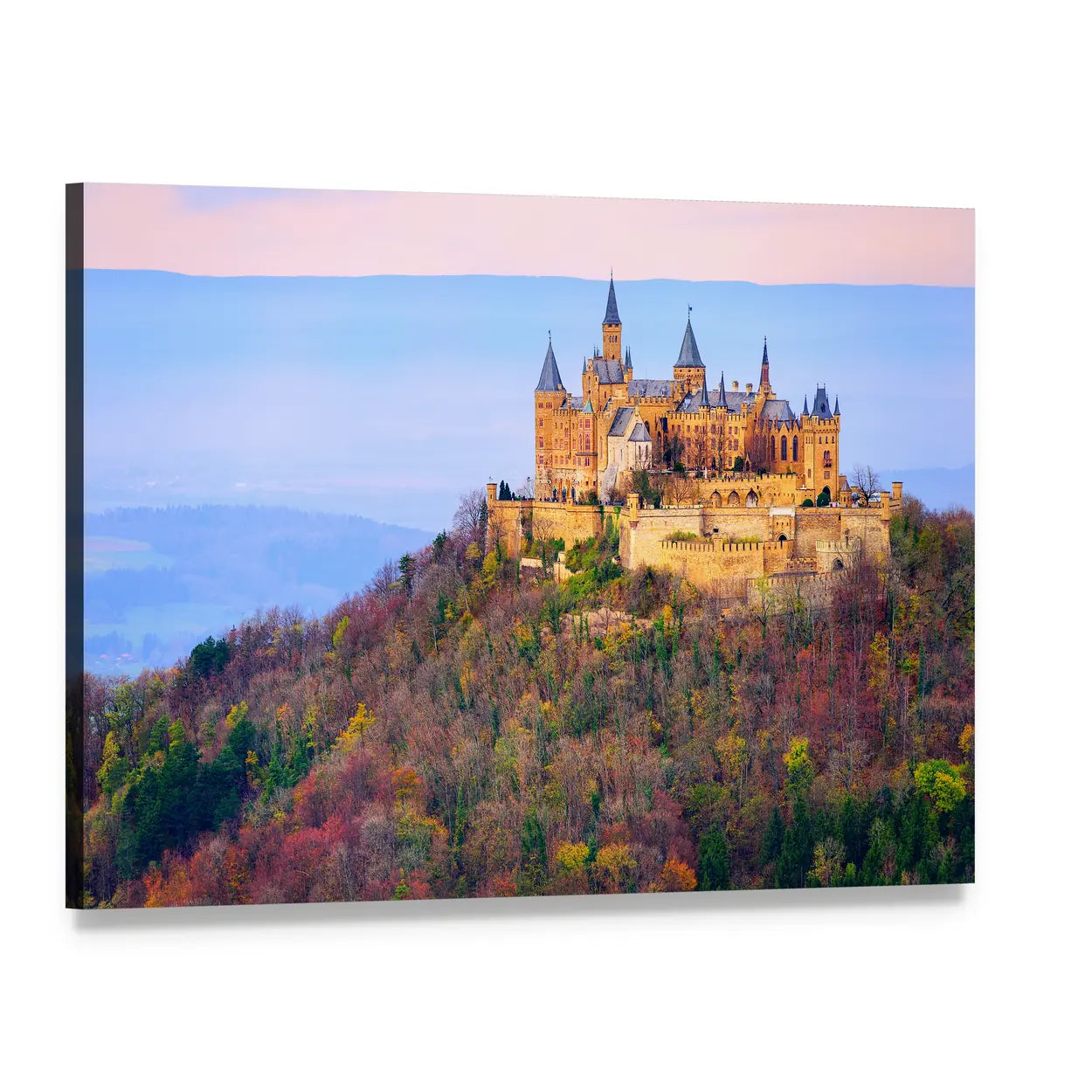 Hohenzollern Castle Canvas Wall Art, single panel gallery wrapped canvas, angled product view
