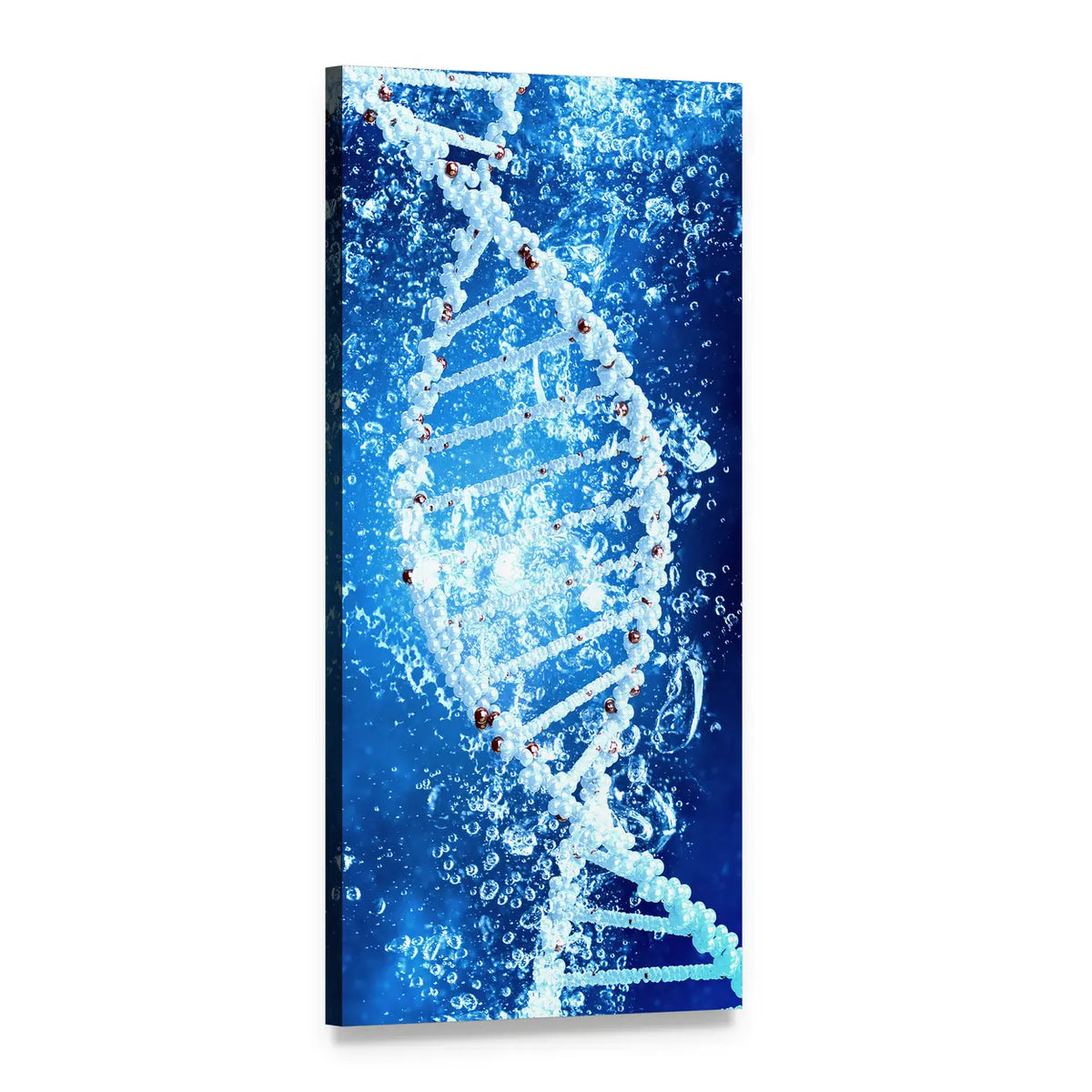 Dna Molecule in Water Vertical Canvas Wall Art, 1 panel 1 Vertical layout gallery wrapped canvas set, angled product view
